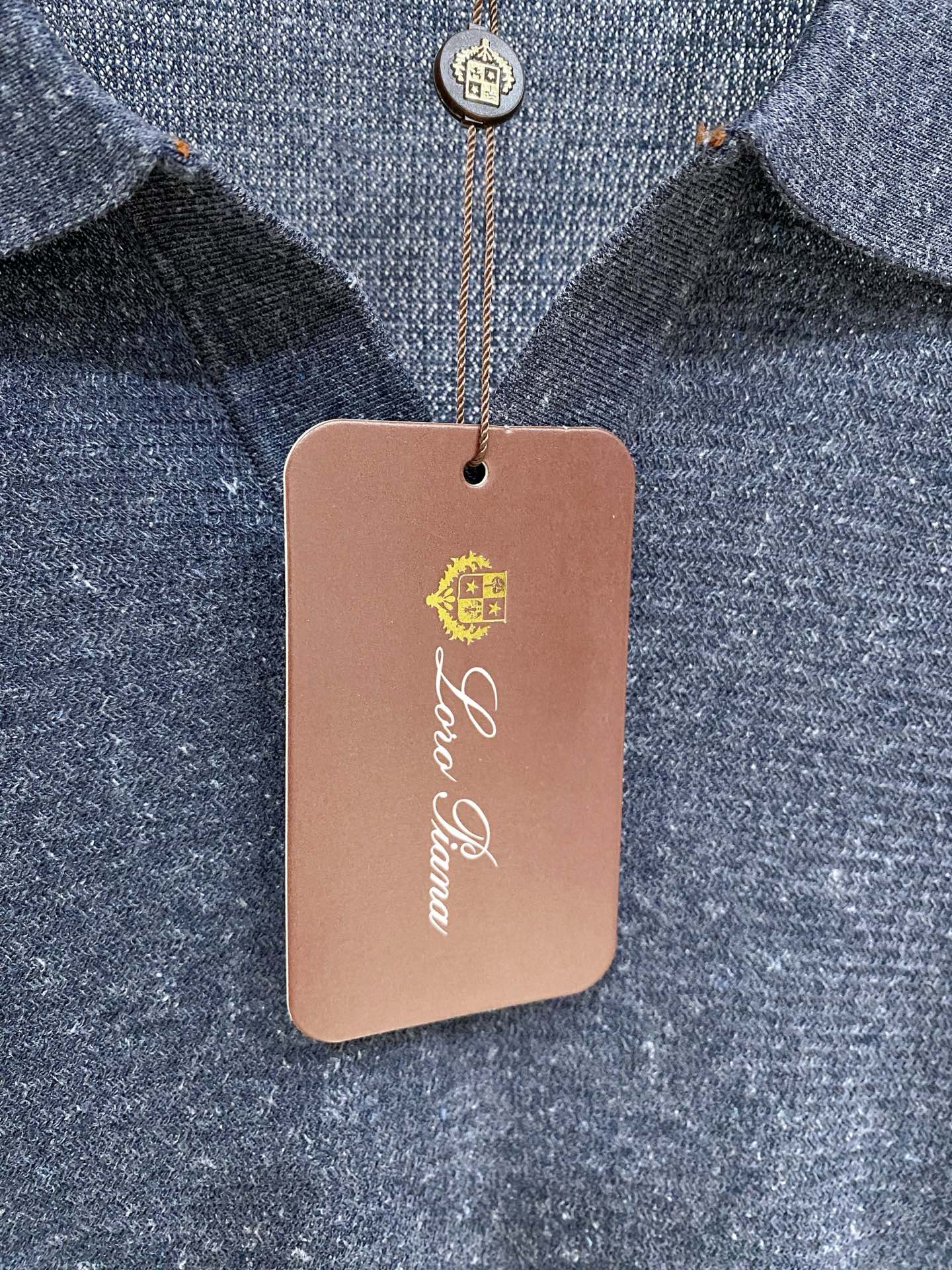 Loro Piana 26春夏新品 男士亚麻针织POLO衫T恤 颜色：兰色 码数：M-3 xl 型号：