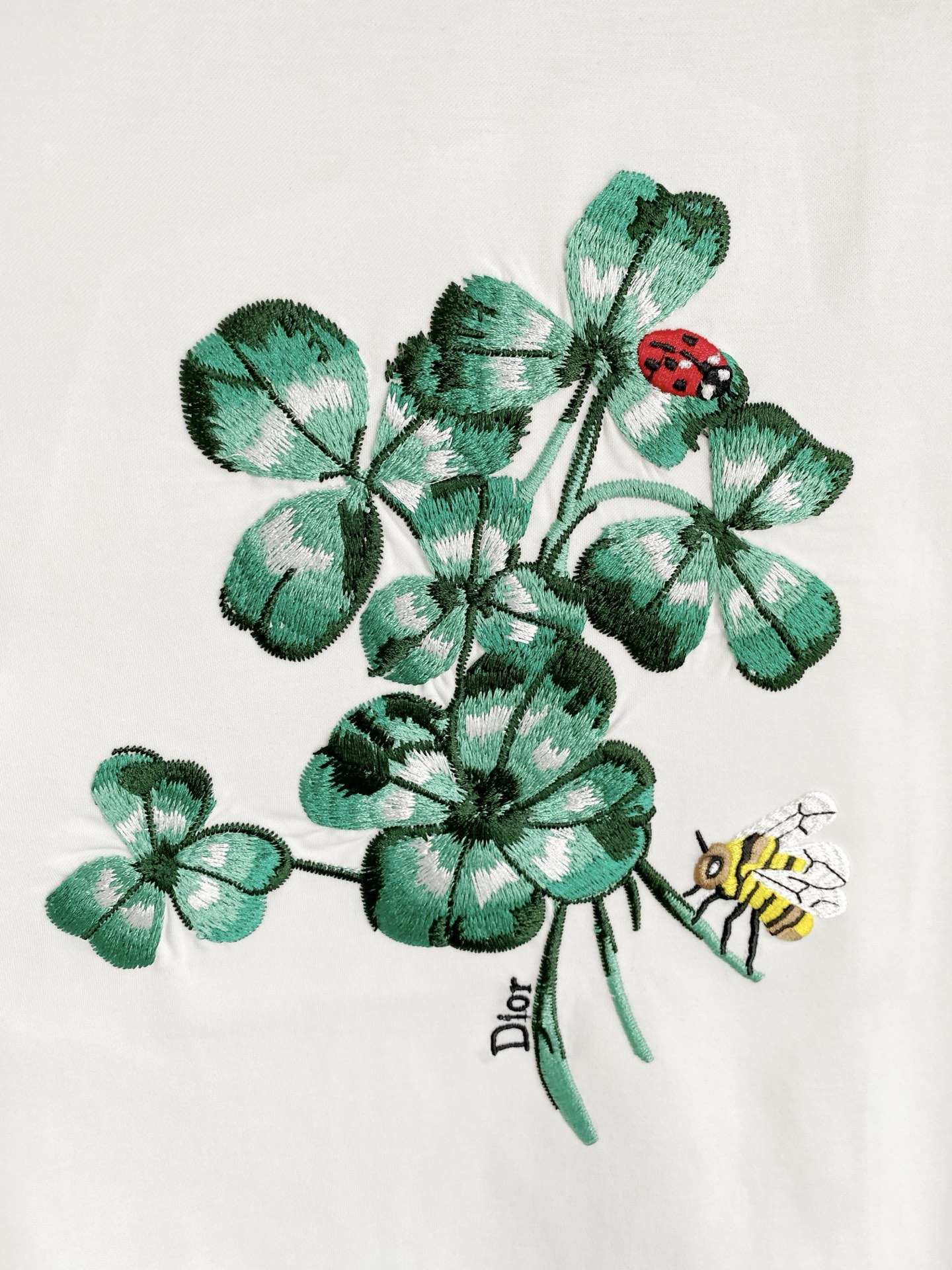 Dior Clover Bee Print Short Sleeve T-Shirt