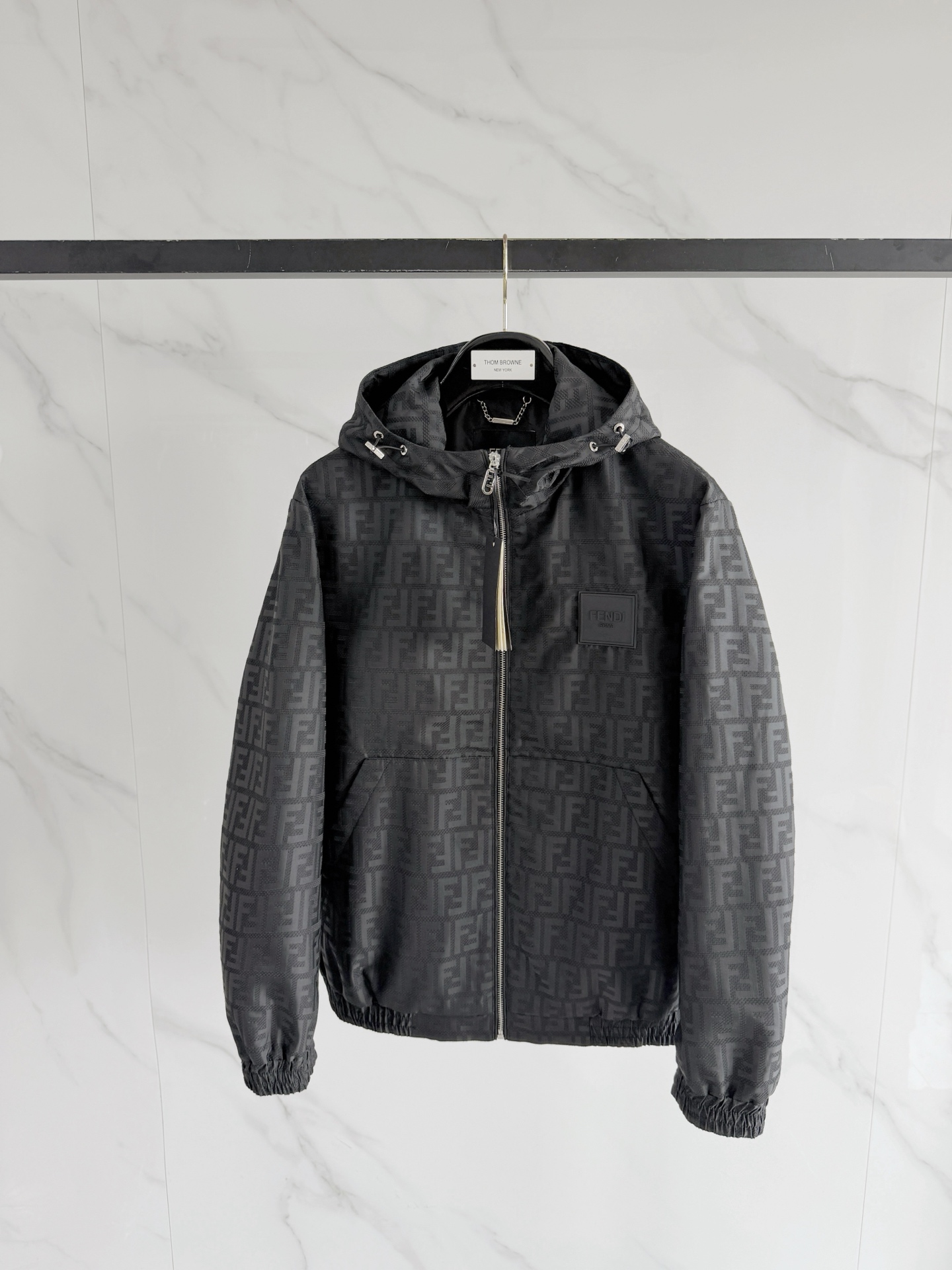 Fendi Charcoal Monogram Hooded Jacket