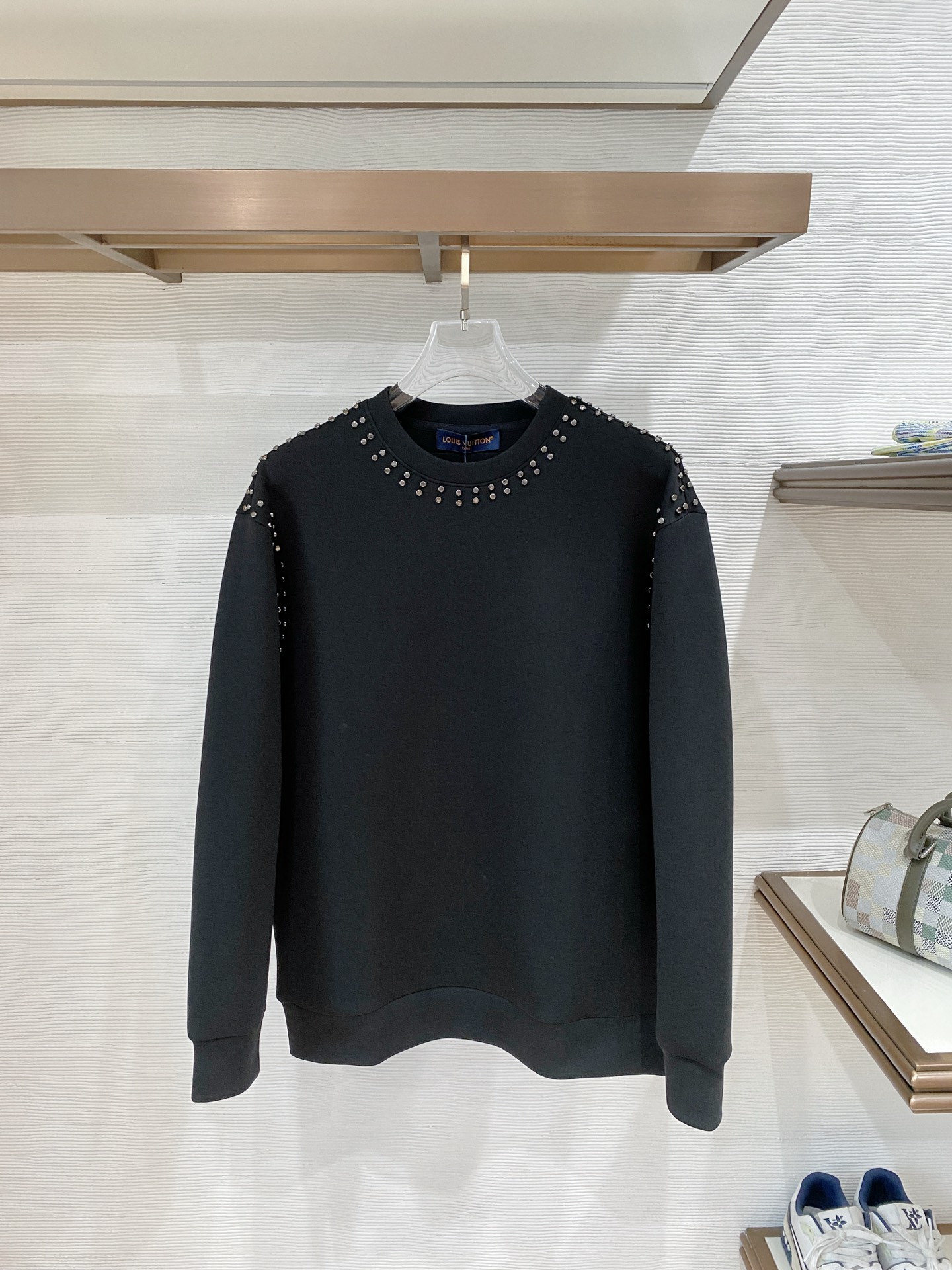 Louis Vuitton Black Studded Crewneck Sweatshirt