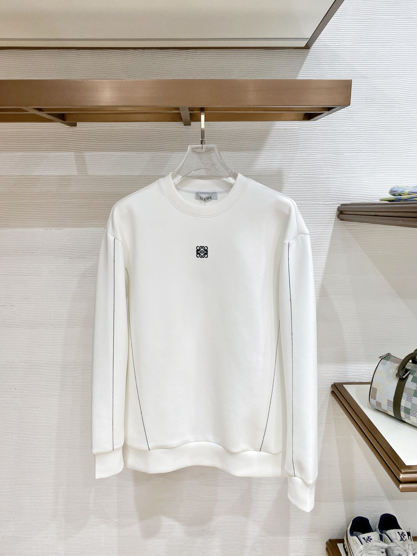 Loewe White Anagram Crewneck Sweatshirt