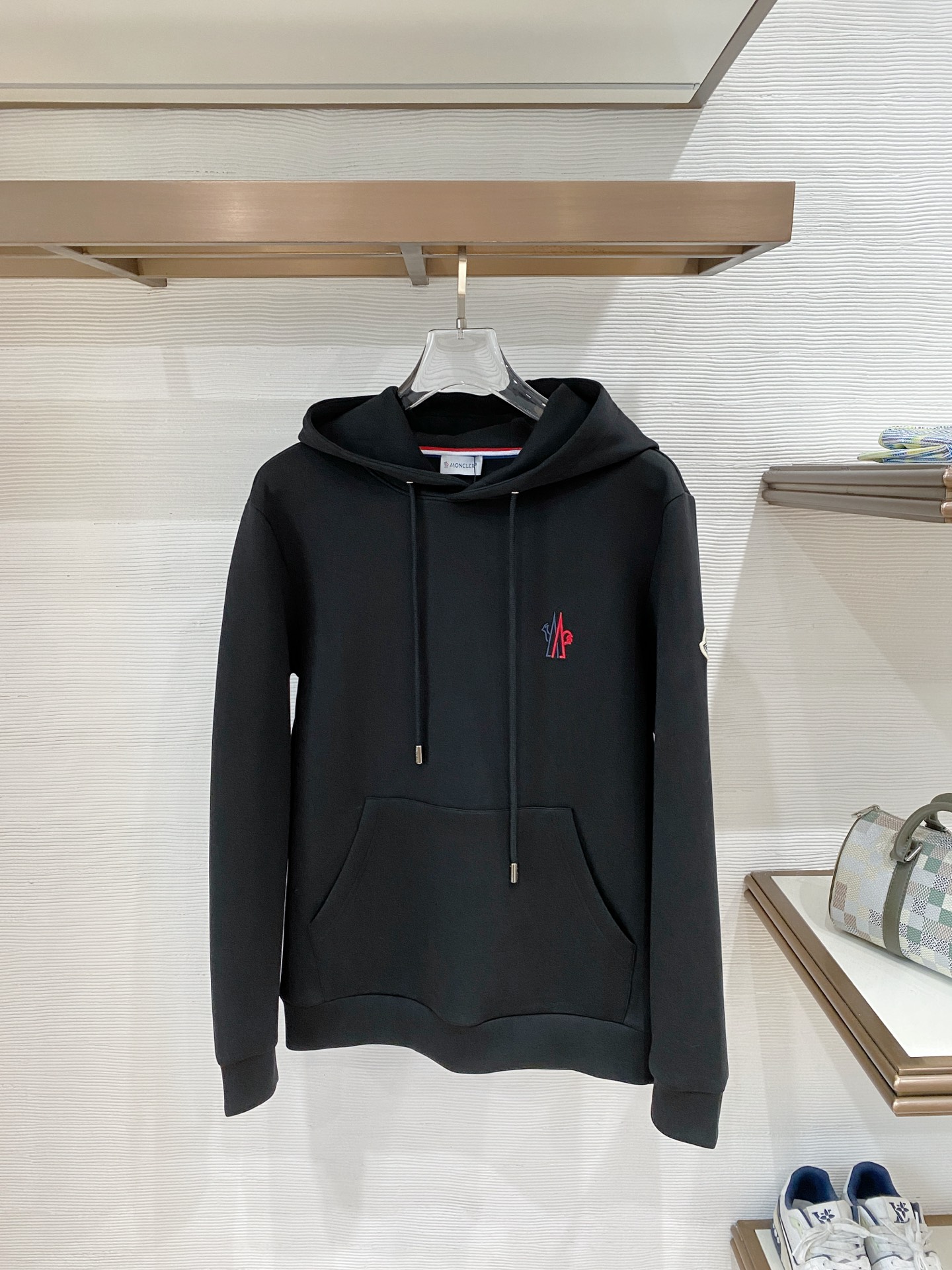 Moncler Black Logo Pullover Hoodie
