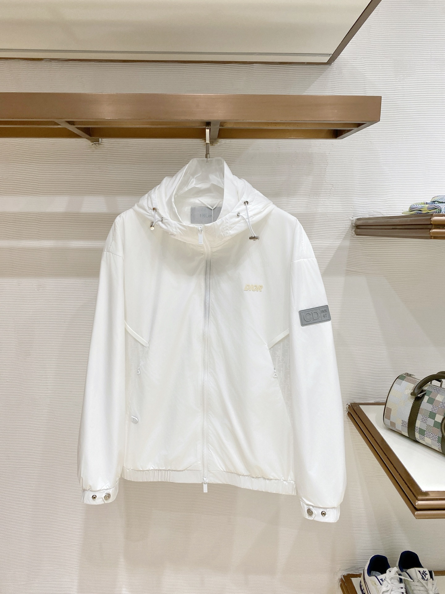 Dior White Hooded Zip Jacket