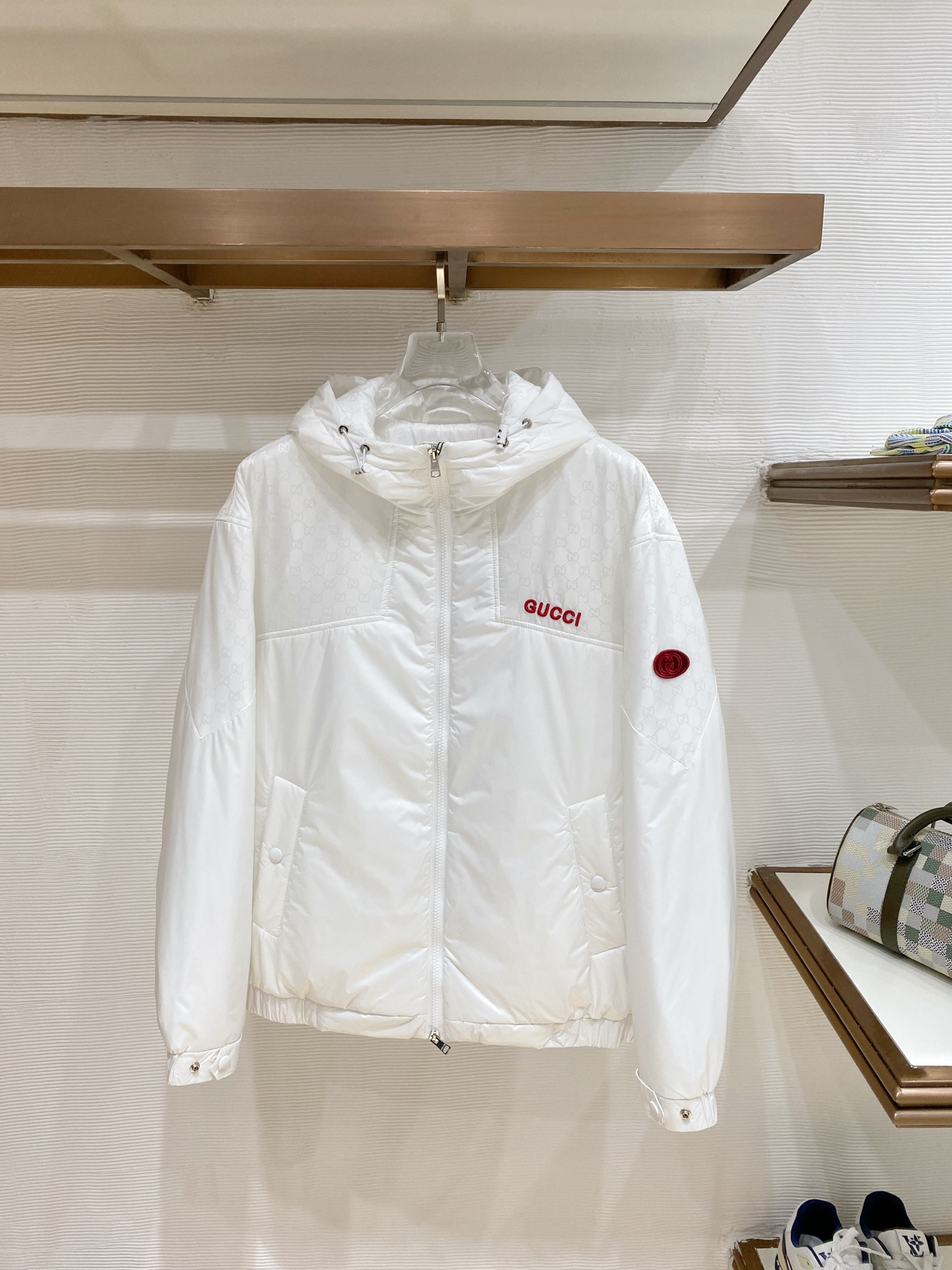 Gucci White Hooded Zip Jacket