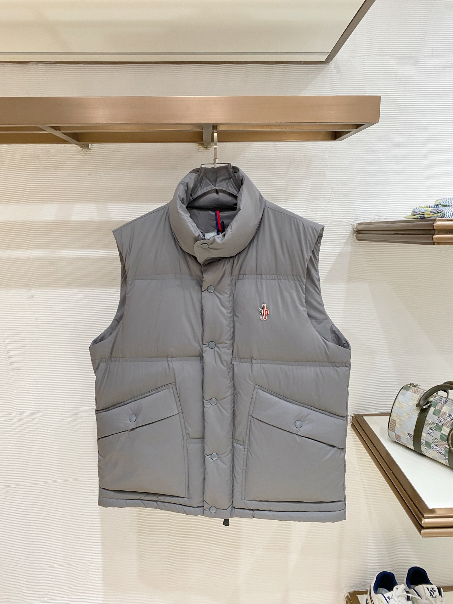 Moncler Gray Stand Collar Padded Vest