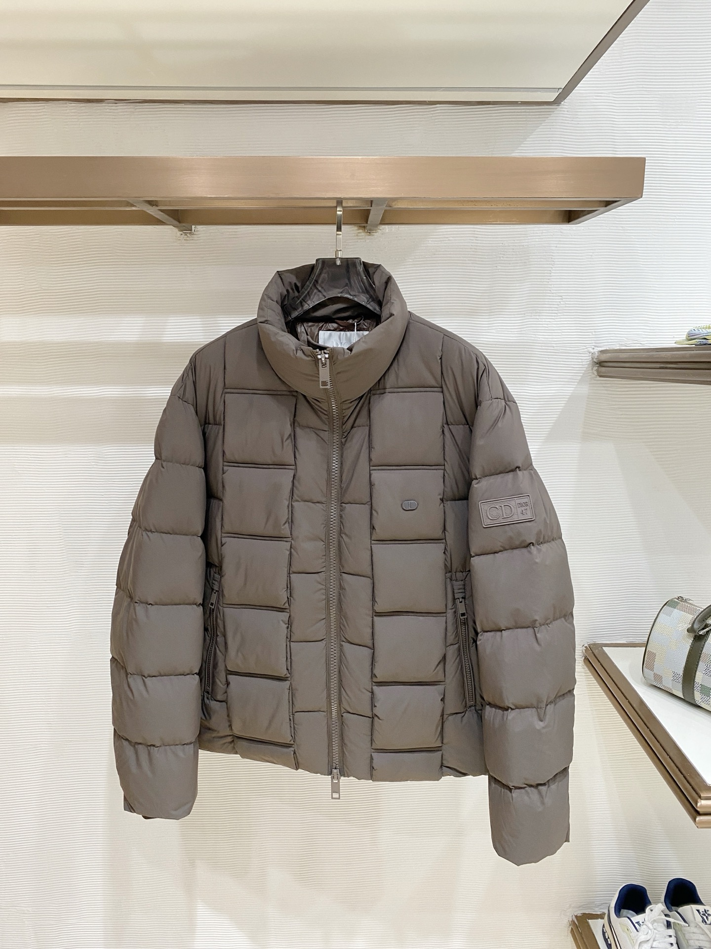 Dior Brown Stand Collar Puffer Jacket
