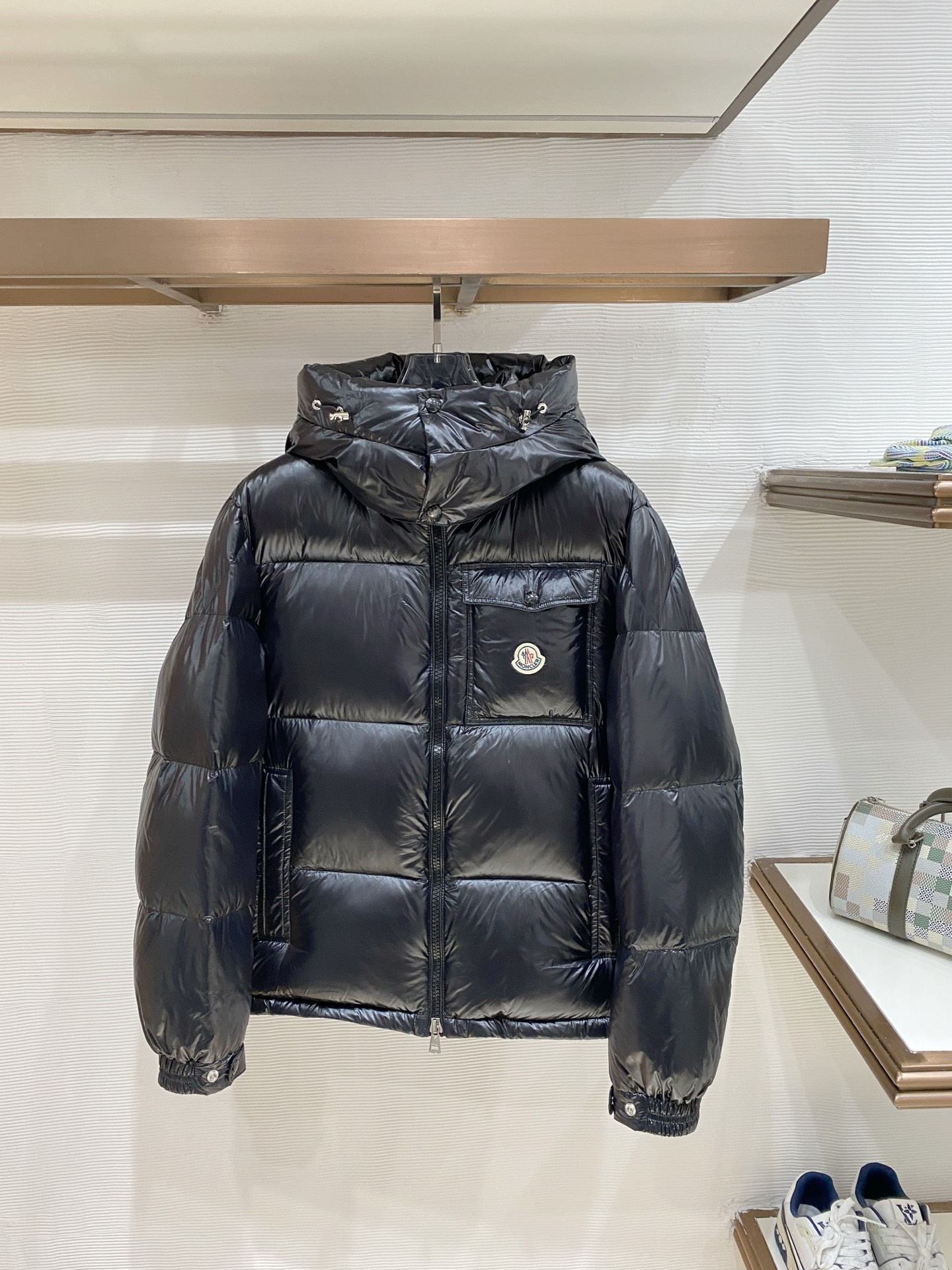 Moncler Black Chest Pocket Puffer Jacket
