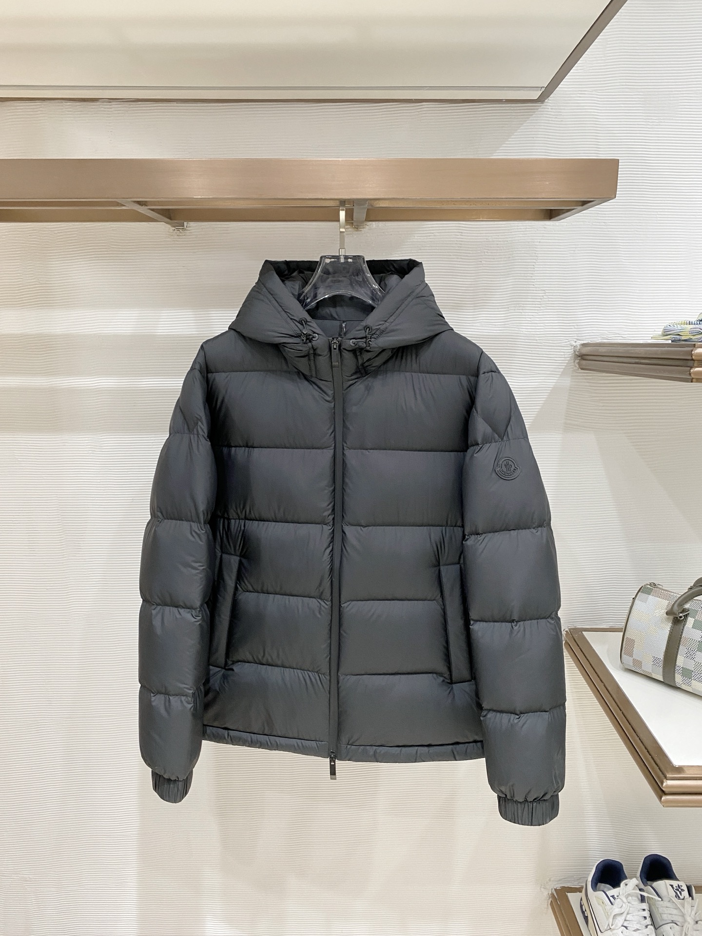 Moncler Black Hooded Puffer Jacket