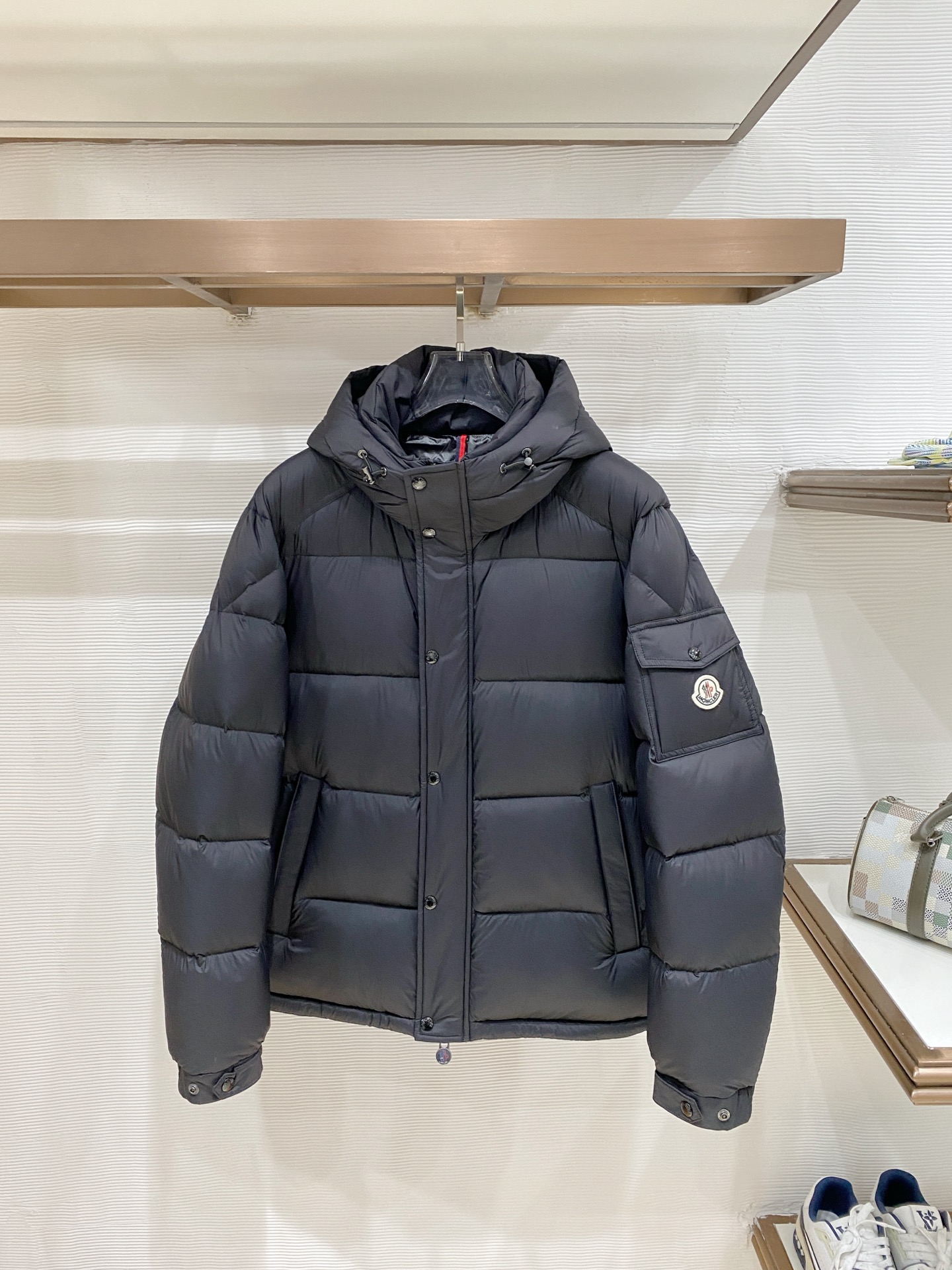 Moncler Black Hooded Puffer Jacket