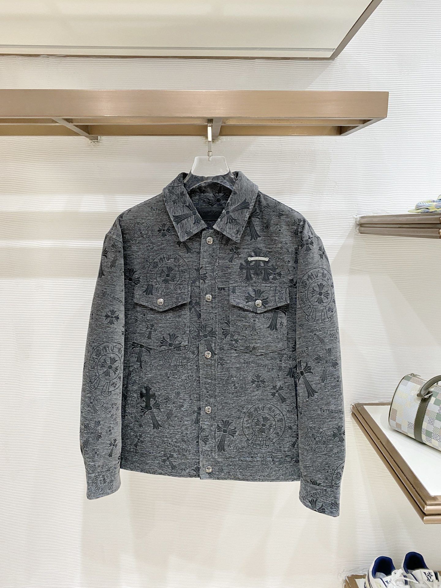 Chrome Hearts Gray Cross Pattern Jacket