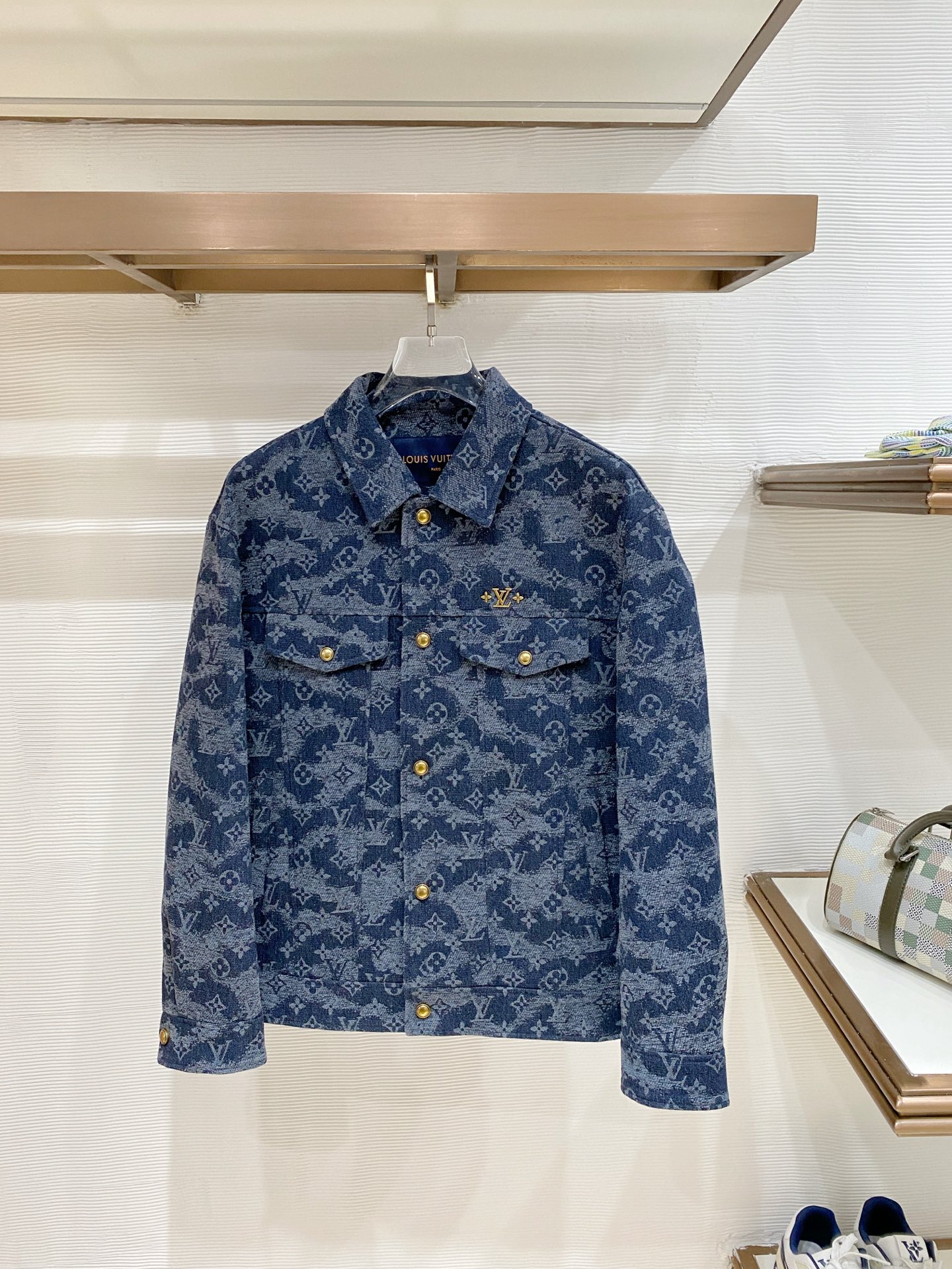 Louis Vuitton Blue Patterned Button Jacket