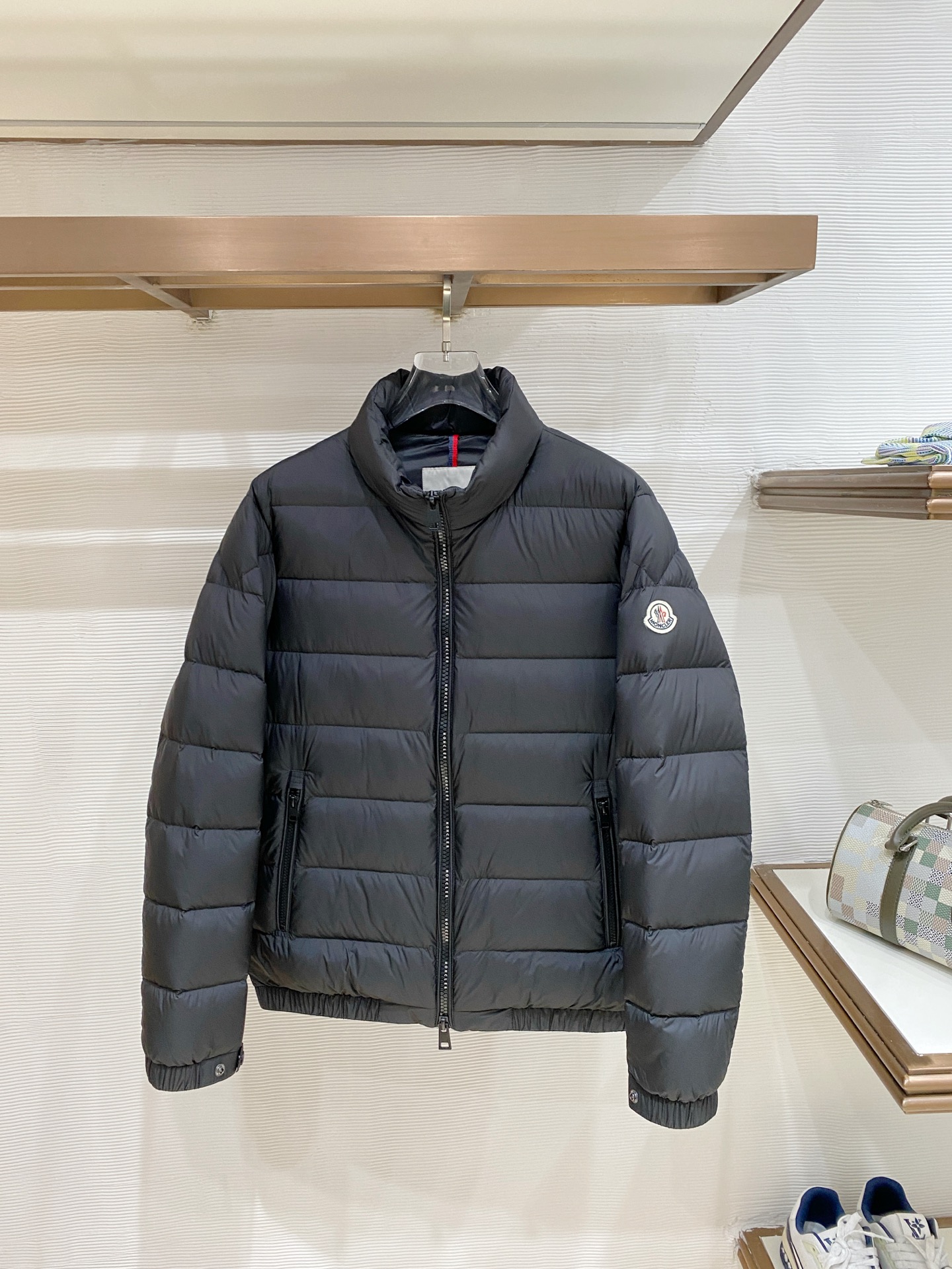 Moncler Black Stand Collar Puffer Jacket