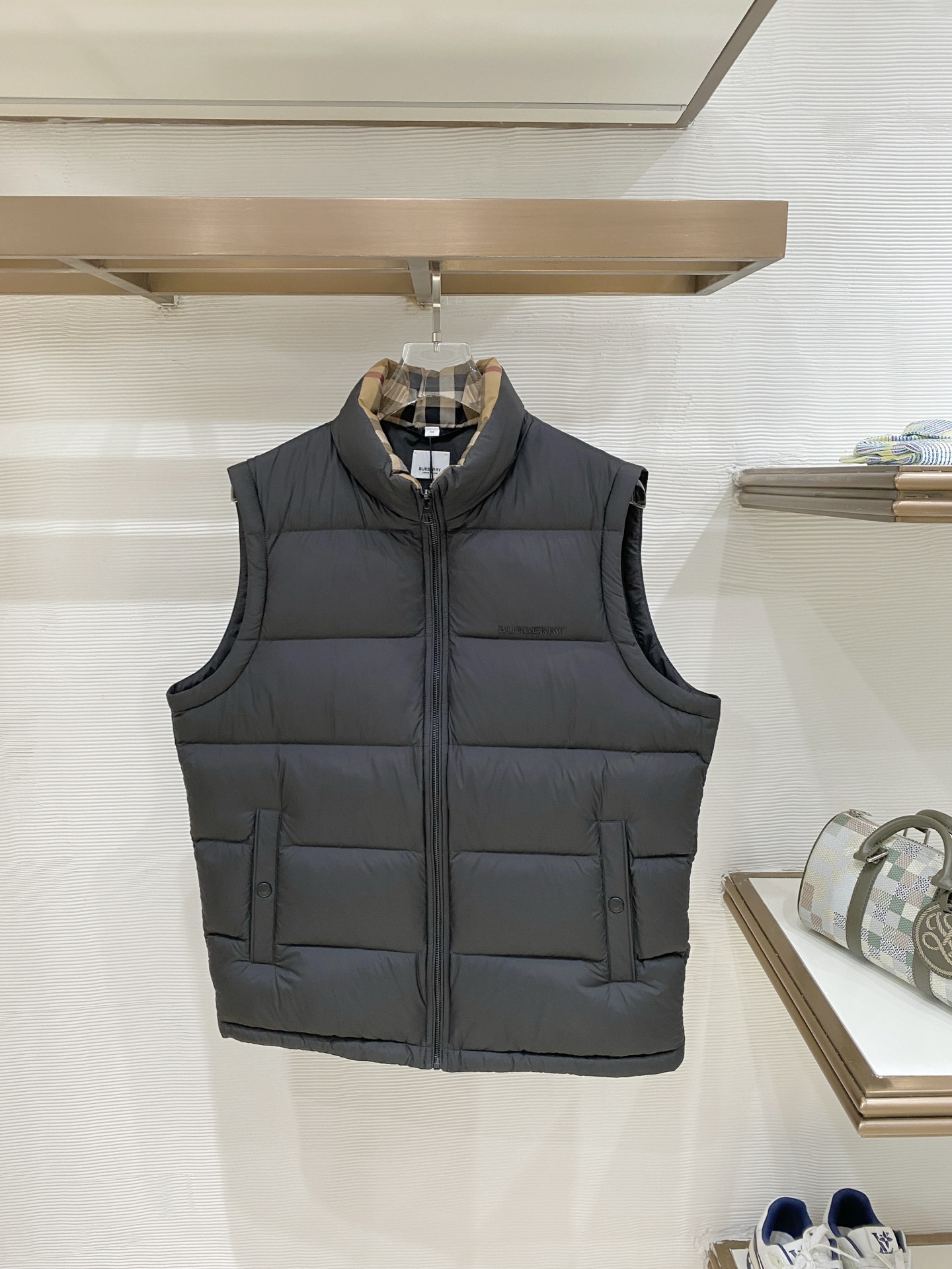 Burberry Black Stand Collar Puffer Vest