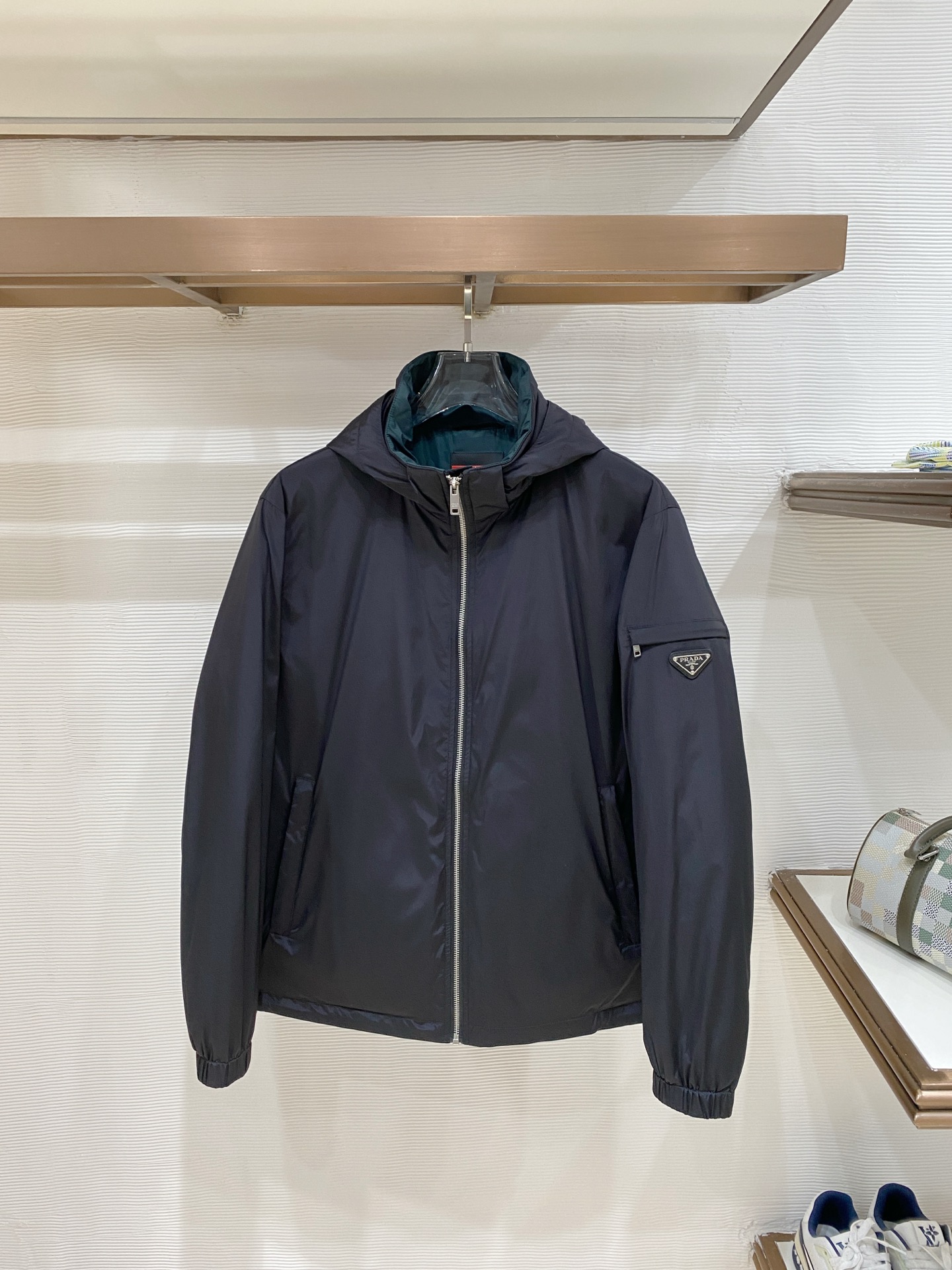Prada Black Hooded Zip Jacket