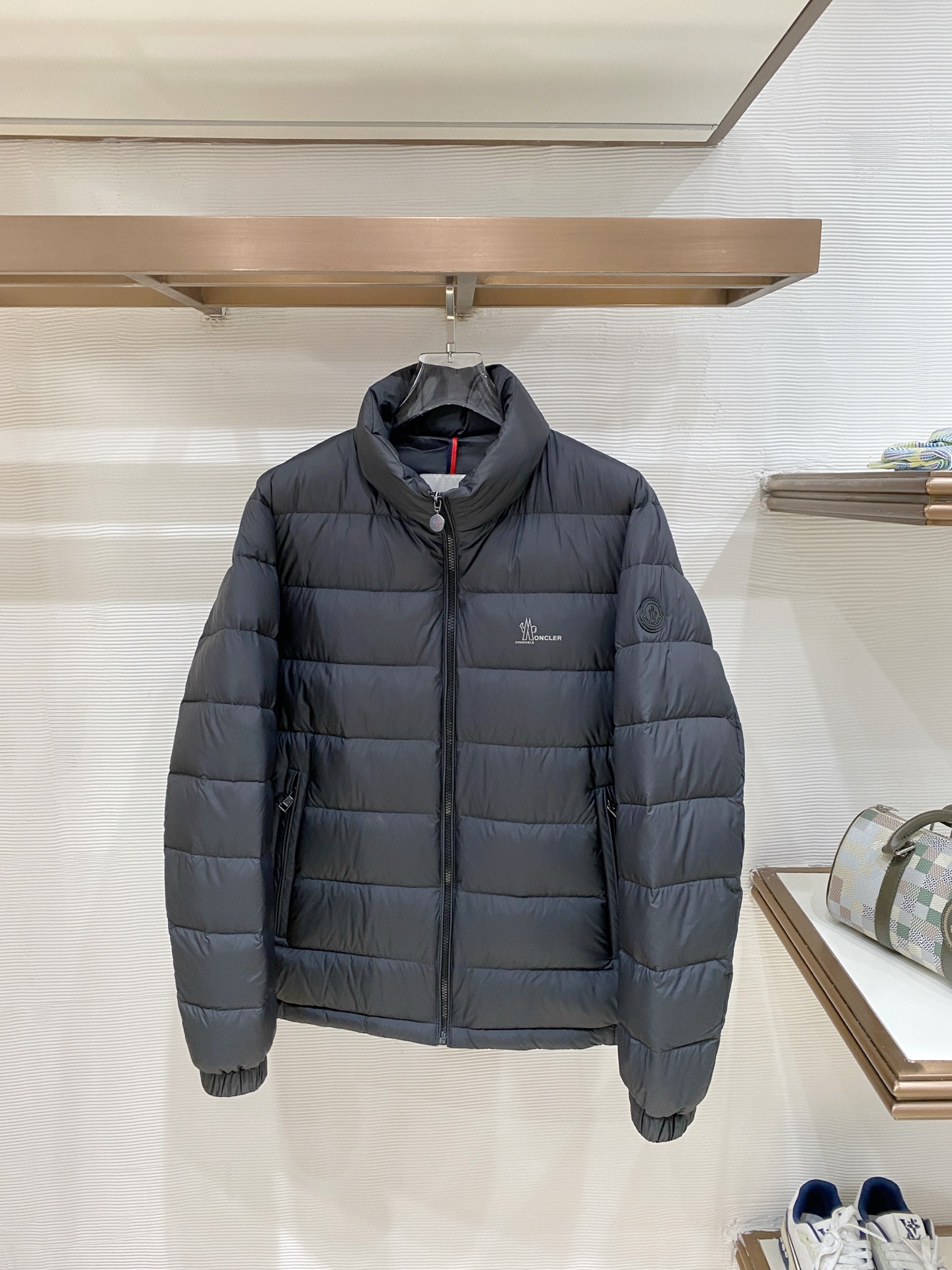Moncler Gray Stand Collar Puffer Jacket