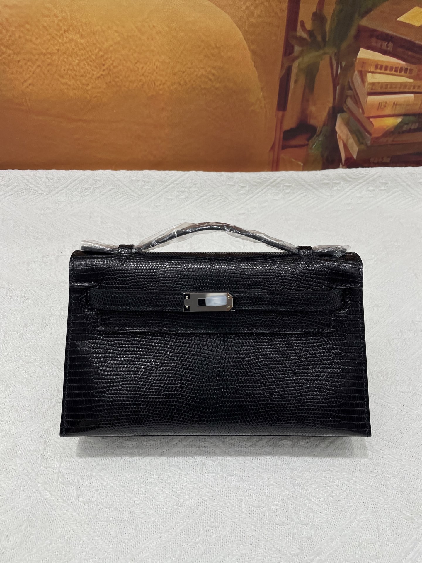 NO:851691,Lizard skin first generation black silver buckle in stock, Hermes, hermes, Hermes,19860909蜥蜴皮一代黑色银扣现货,爱马仕,hermes,Hermes,,Bag