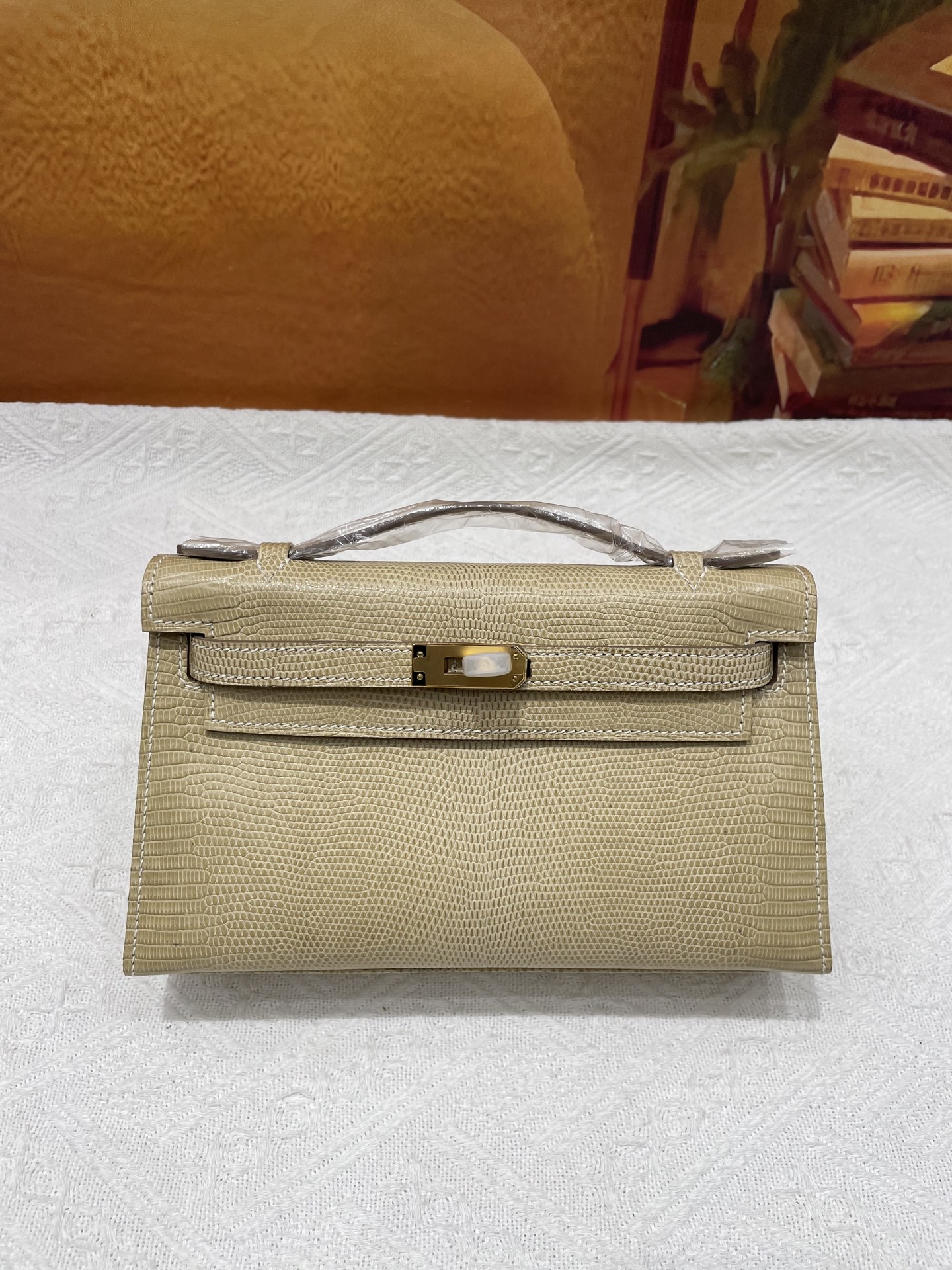 NO:851702,Lizard skin first generation beige gold buckle in stock, Hermes, hermes, Hermes,19860909蜥蜴皮一代米色金扣现货,爱马仕,hermes,Hermes,,Bag