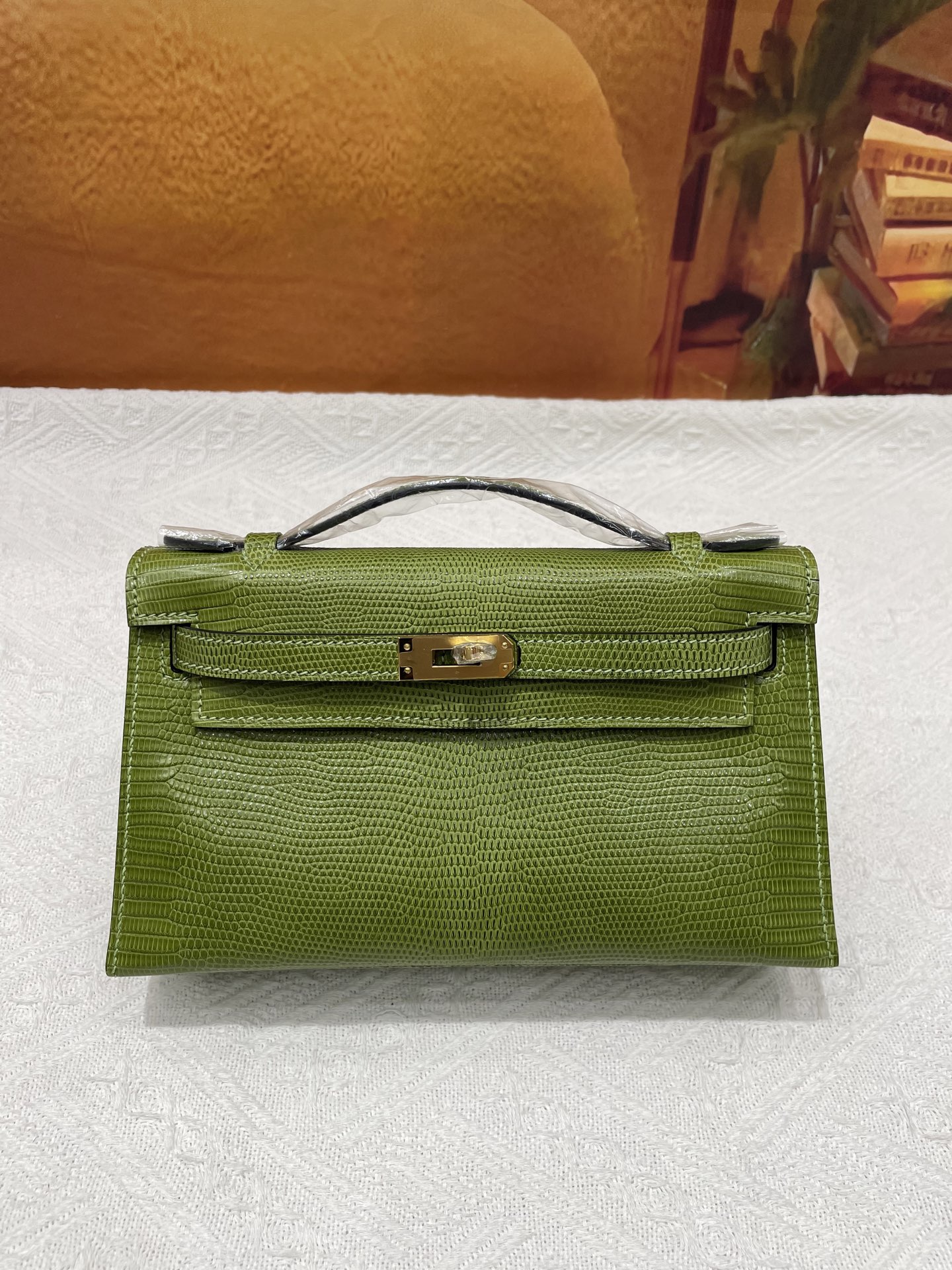NO:851727,Lizard skin first generation apple green gold buckle in stock, Hermes, hermes, Hermes,19860909蜥蜴皮一代苹果绿色金扣现货,爱马仕,hermes,Hermes,,Bag