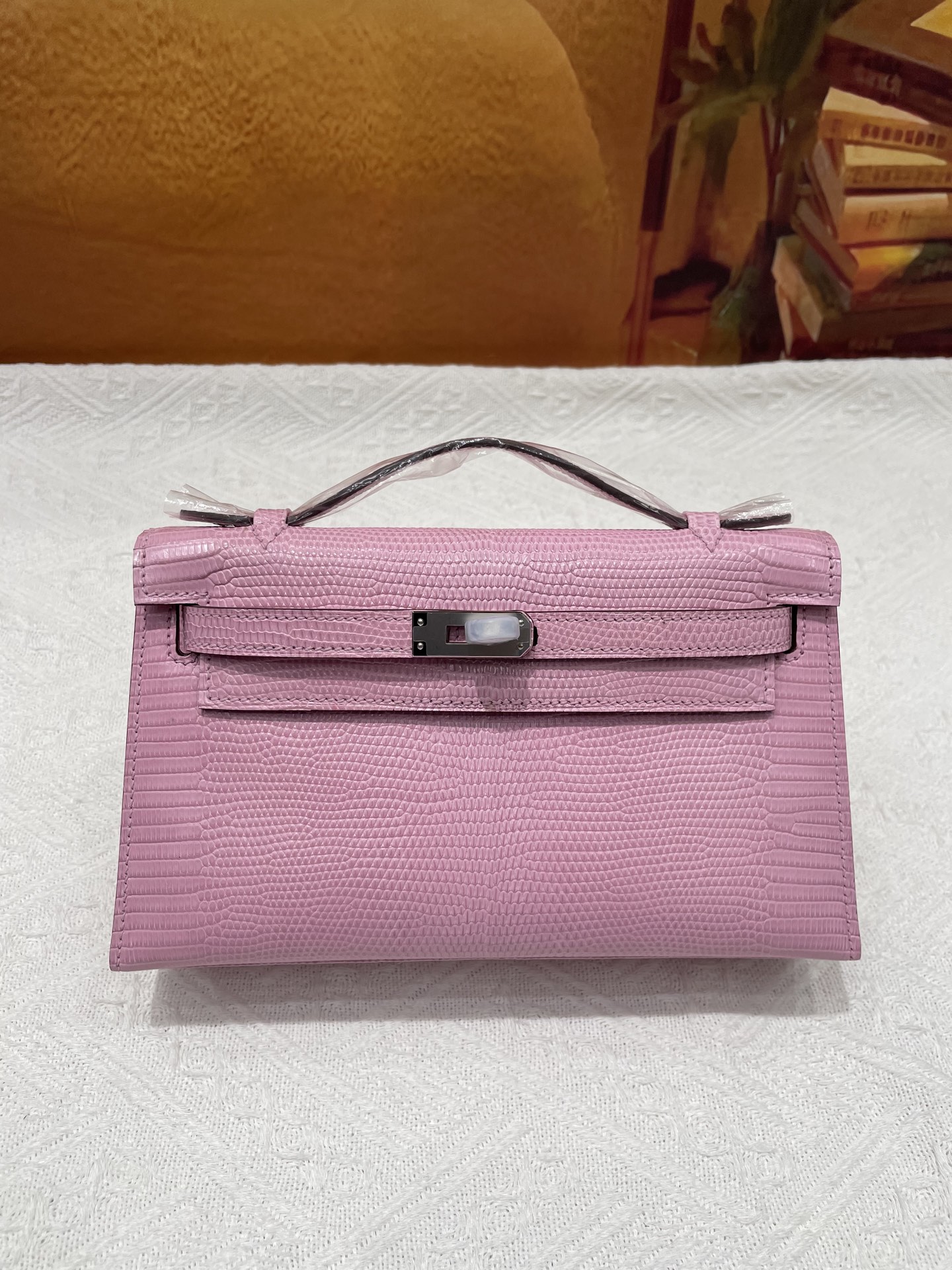 NO:851728,Lizard skin first generation pink silver buckle in stock, Hermes, hermes, Hermes,19860909蜥蜴皮一代粉色银扣现货,爱马仕,hermes,Hermes,,Bag