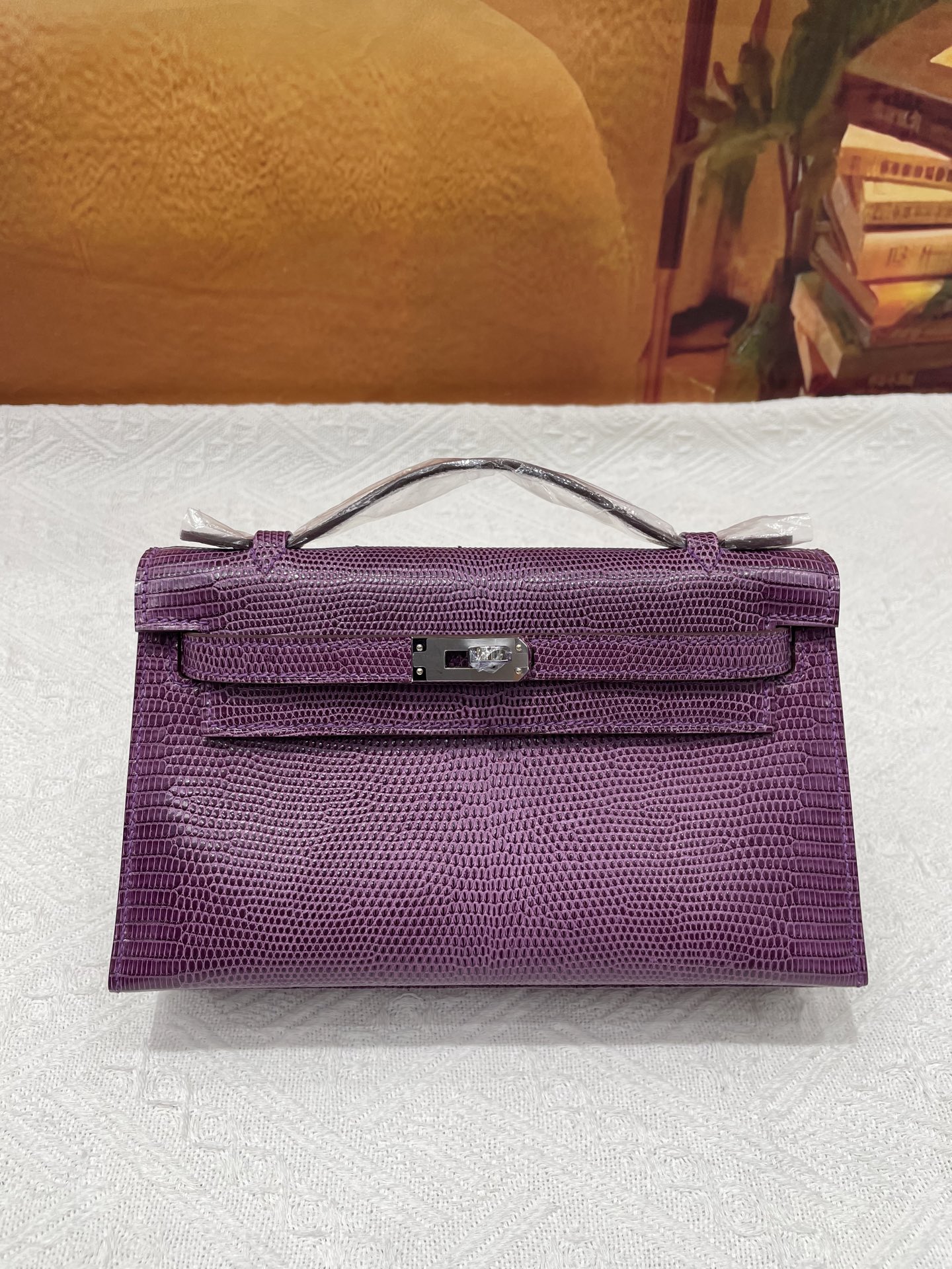 NO:851734,Lizard skin first generation purple silver buckle in stock, Hermes, hermes, Hermes,19860909蜥蜴皮一代紫色银扣现货,爱马仕,hermes,Hermes,,Bag