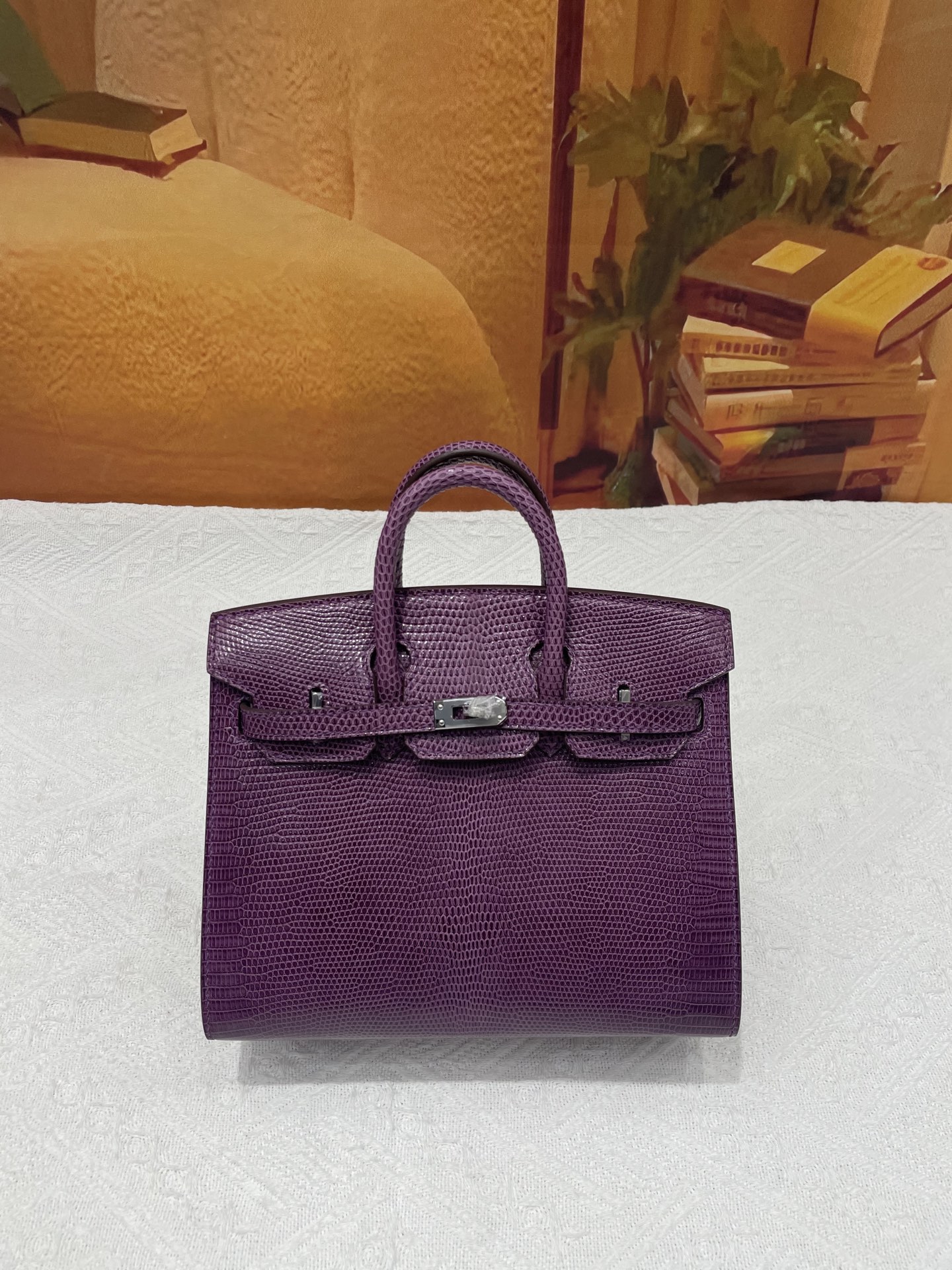 NO:699872,Lizard skin platinum 20 purple silver buckle in stock, Hermes, hermes, Hermes,19860909蜥蜴皮铂金20紫色银扣现货,爱马仕,hermes,Hermes,,Bag
