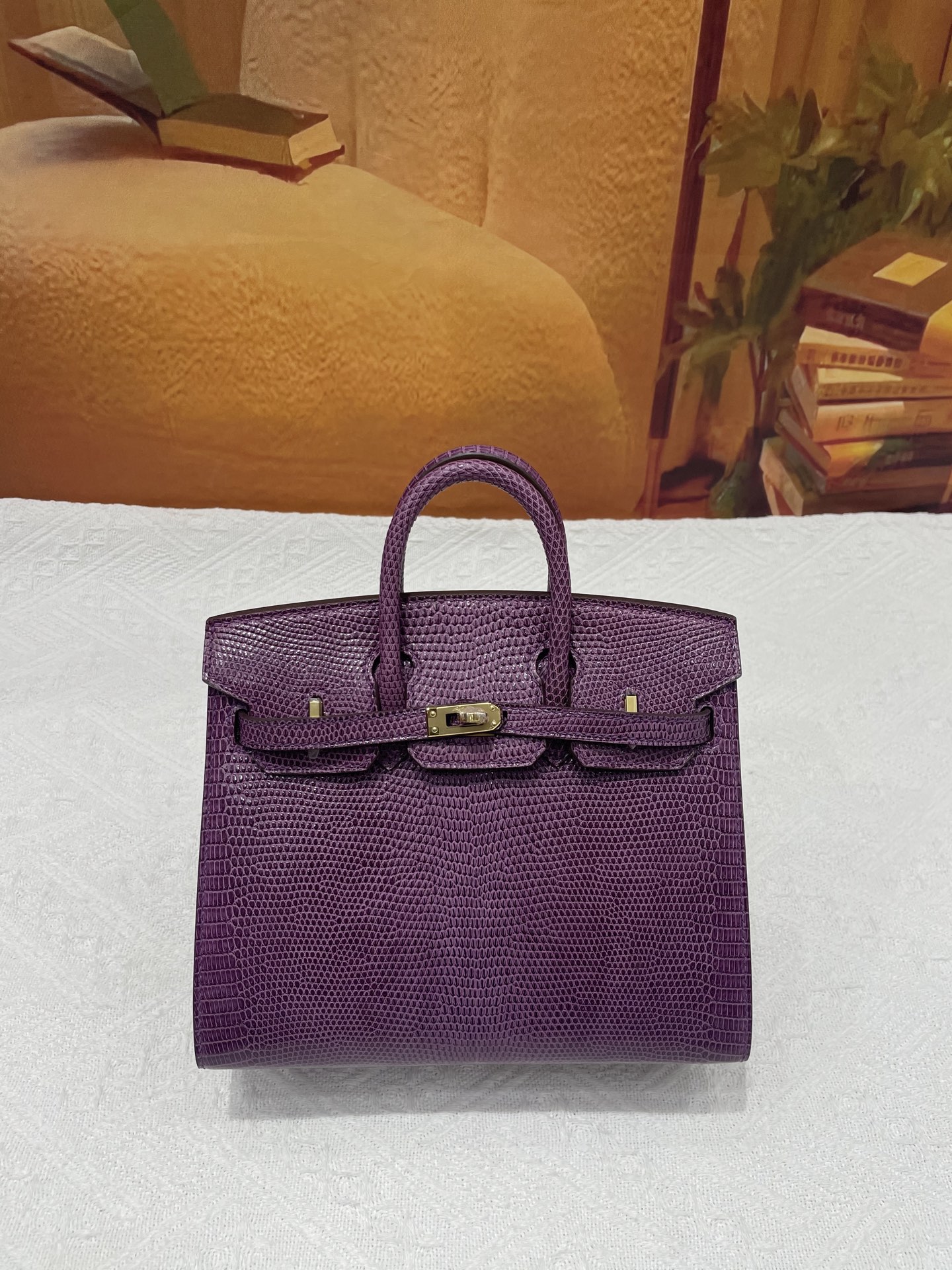 NO:699874,Lizard skin platinum 20 purple gold buckle in stock, Hermes, hermes, Hermes,19860909蜥蜴皮铂金20紫色金扣现货,爱马仕,hermes,Hermes,,Bag