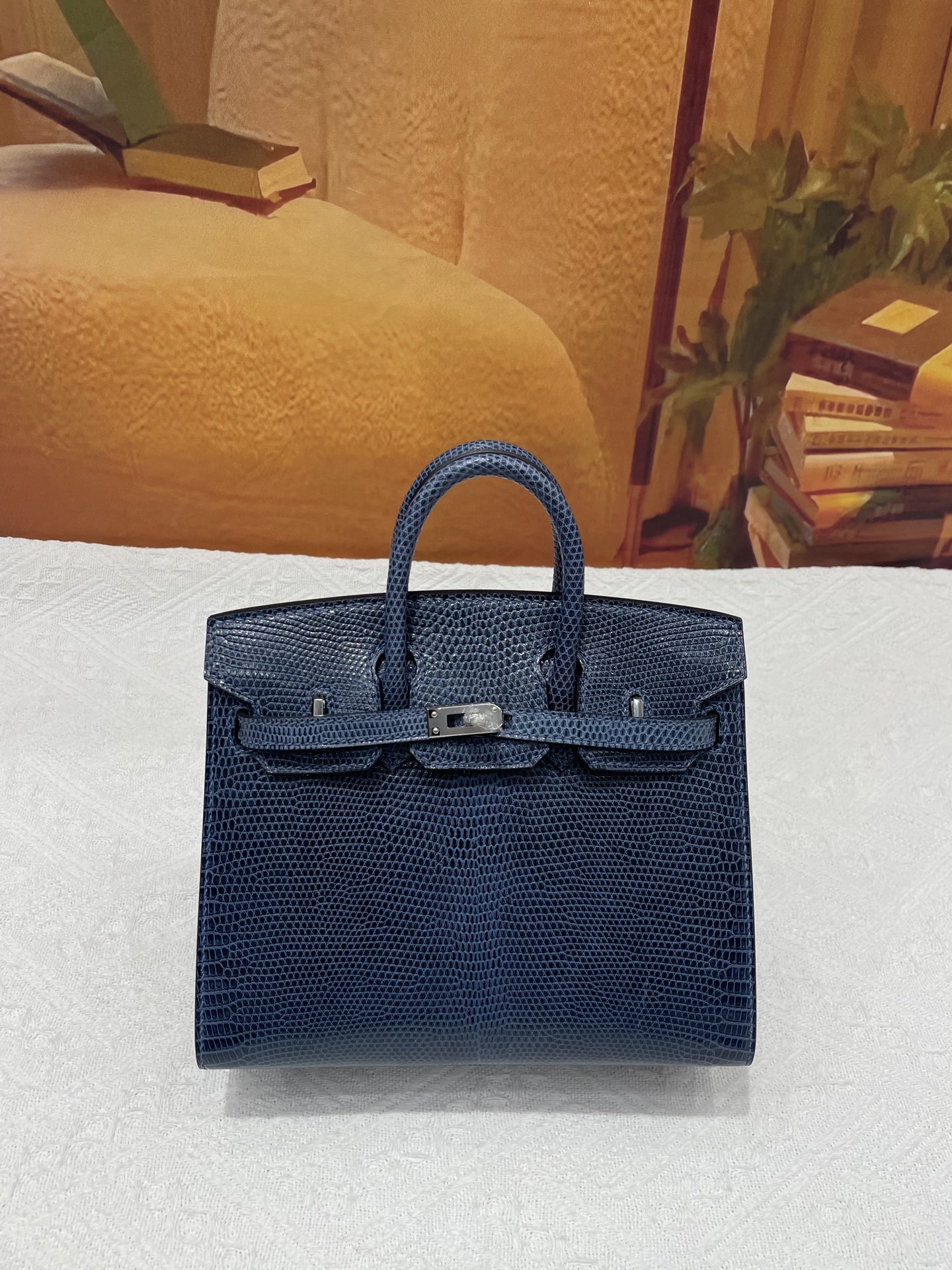 NO:699879,Lizard skin platinum 20 sapphire blue silver buckle in stock, Hermes, hermes, Hermes,19860909蜥蜴皮铂金20宝石蓝色银扣现货,爱马仕,hermes,Hermes,,Bag