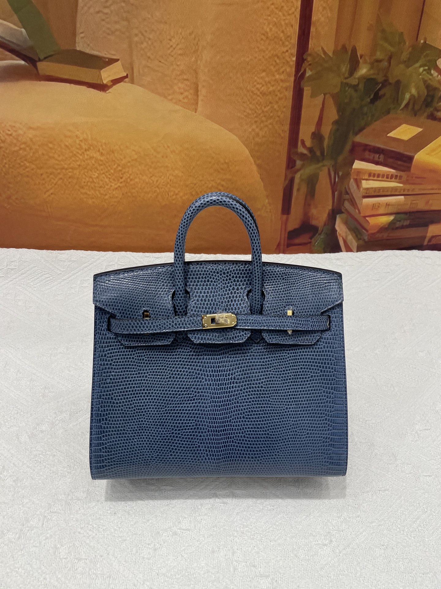 NO:699882,Lizard skin platinum 20 sapphire blue gold buckle in stock, Hermes, hermes, Hermes,19860909蜥蜴皮铂金20宝石蓝色金扣现货,爱马仕,hermes,Hermes,,Bag