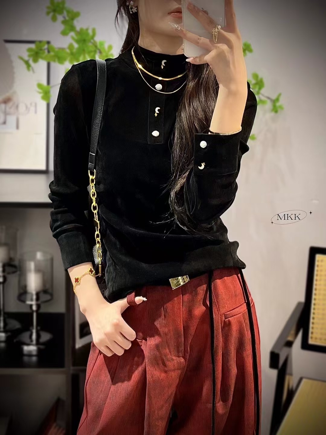 High Quality Female Clothes by Marni: Tweezer Velvet Shirt, Cash S-2XL - 图片 2