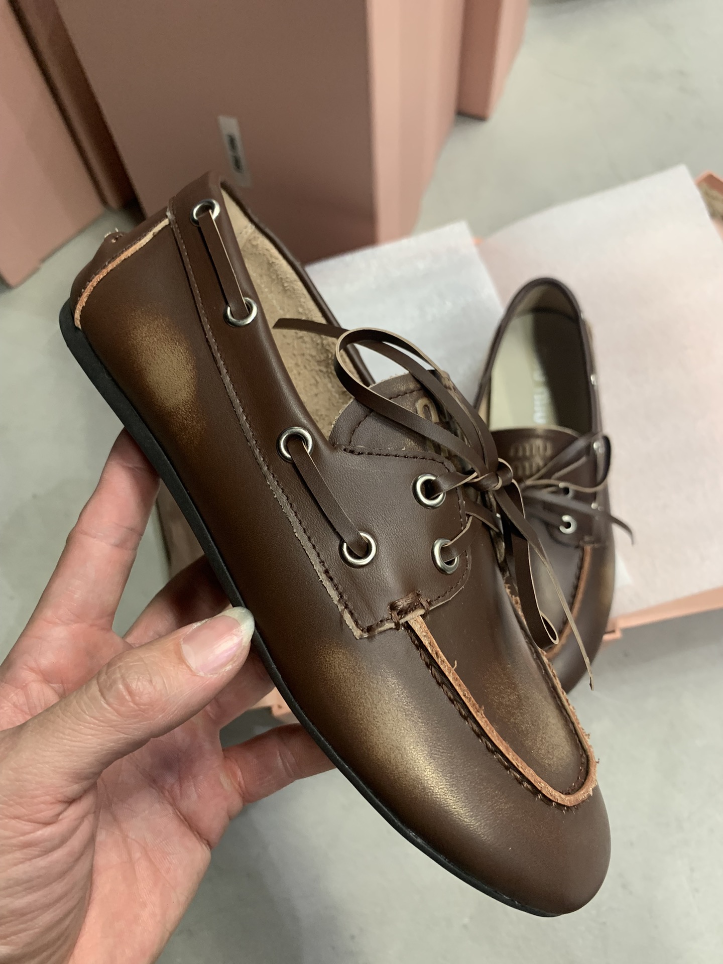 NO:693049,Brown color, real shot appreciation of details, single shoes19860909棕擦色 细节实拍鉴赏,单鞋,Women's Shoes