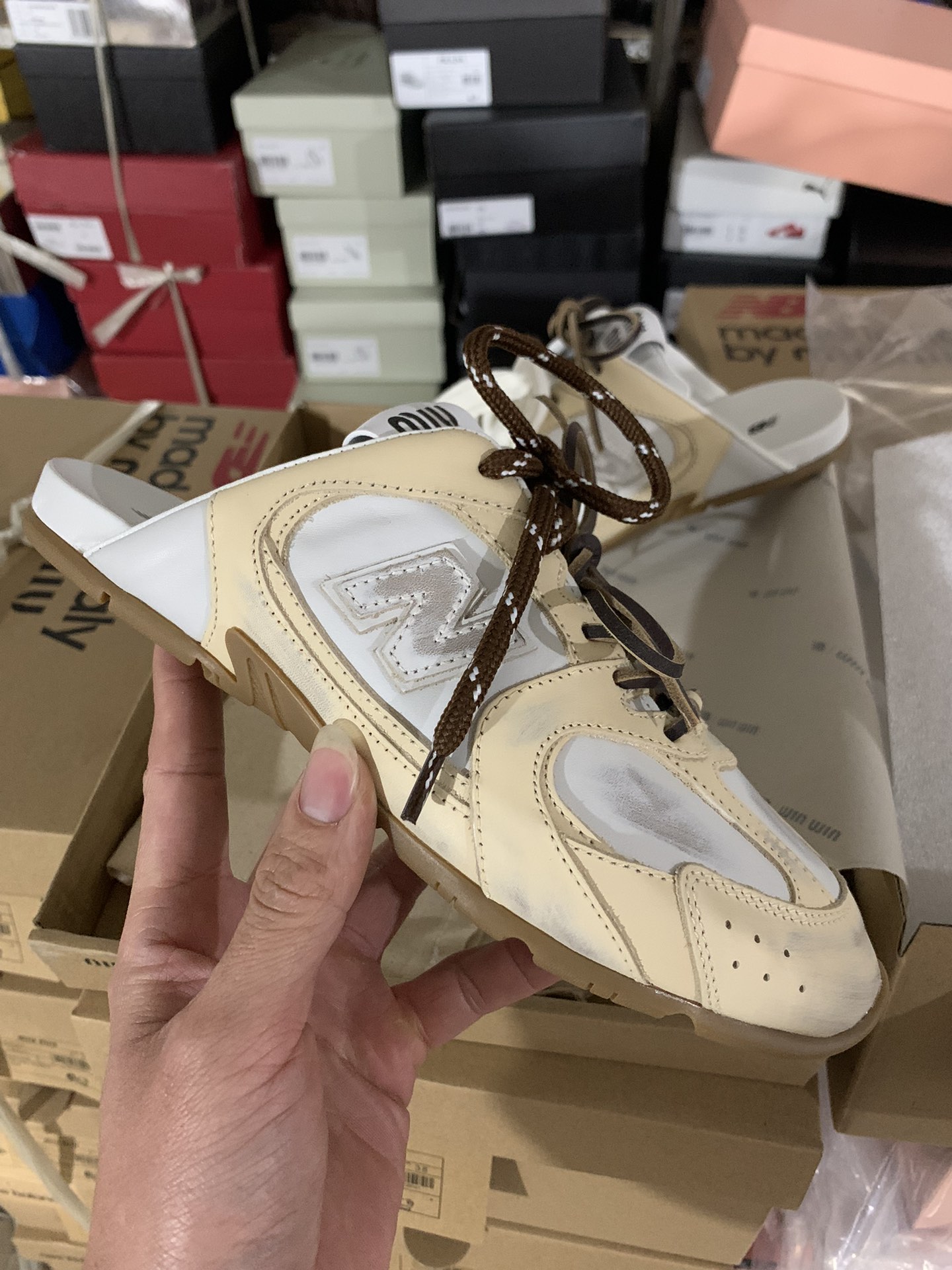 NO:482857,White apricot half-holder, real-life details, casual shoes/sports shoes, sneakers19860909白杏半托 细节实拍鉴赏,休闲鞋/运动鞋,sneakers,Women's Shoes