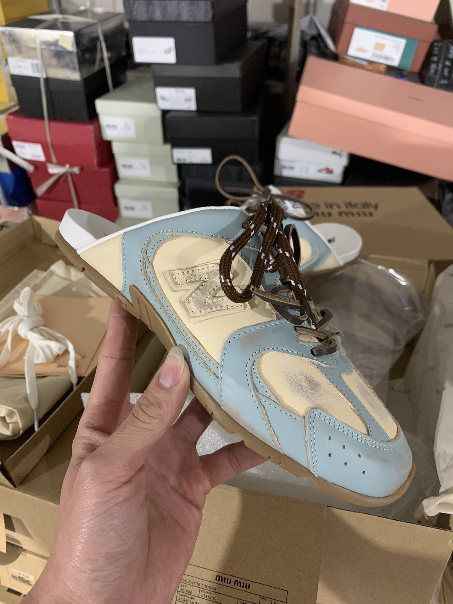 NO:482854,Apricot blue half support, real-life details, casual shoes/sports shoes, sneakers19860909杏蓝半托 细节实拍鉴赏,休闲鞋/运动鞋,sneakers,Women's Shoes