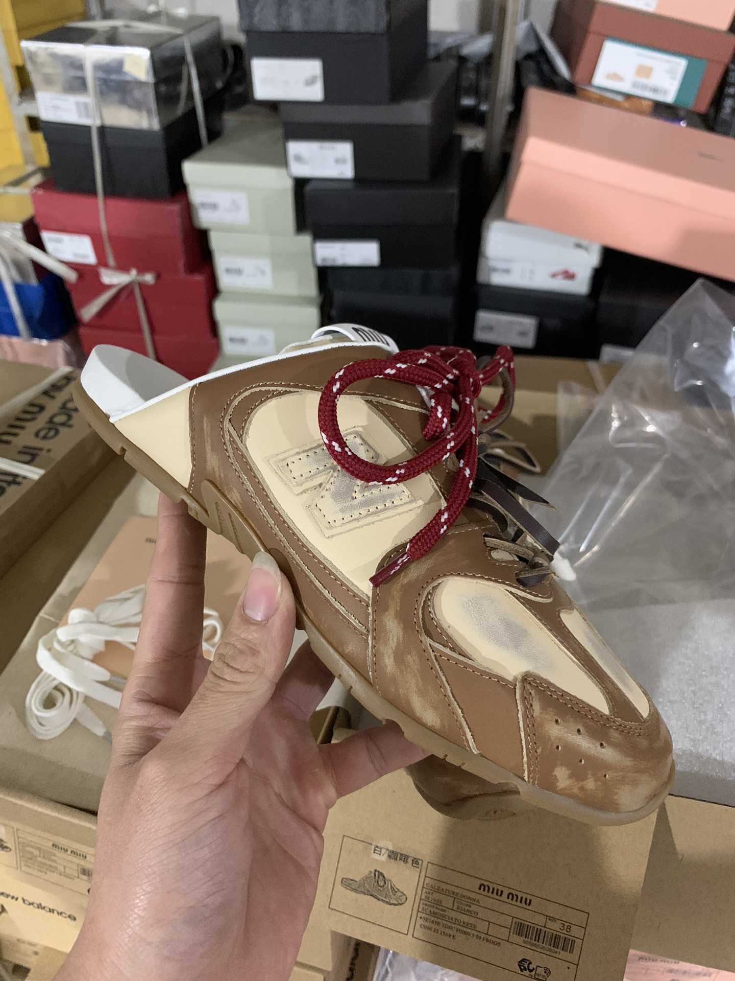 NO:482851,Apricot half-holder, real-life details, casual shoes/sports shoes, sneakers19860909杏咖半托 细节实拍鉴赏,休闲鞋/运动鞋,sneakers,Women's Shoes