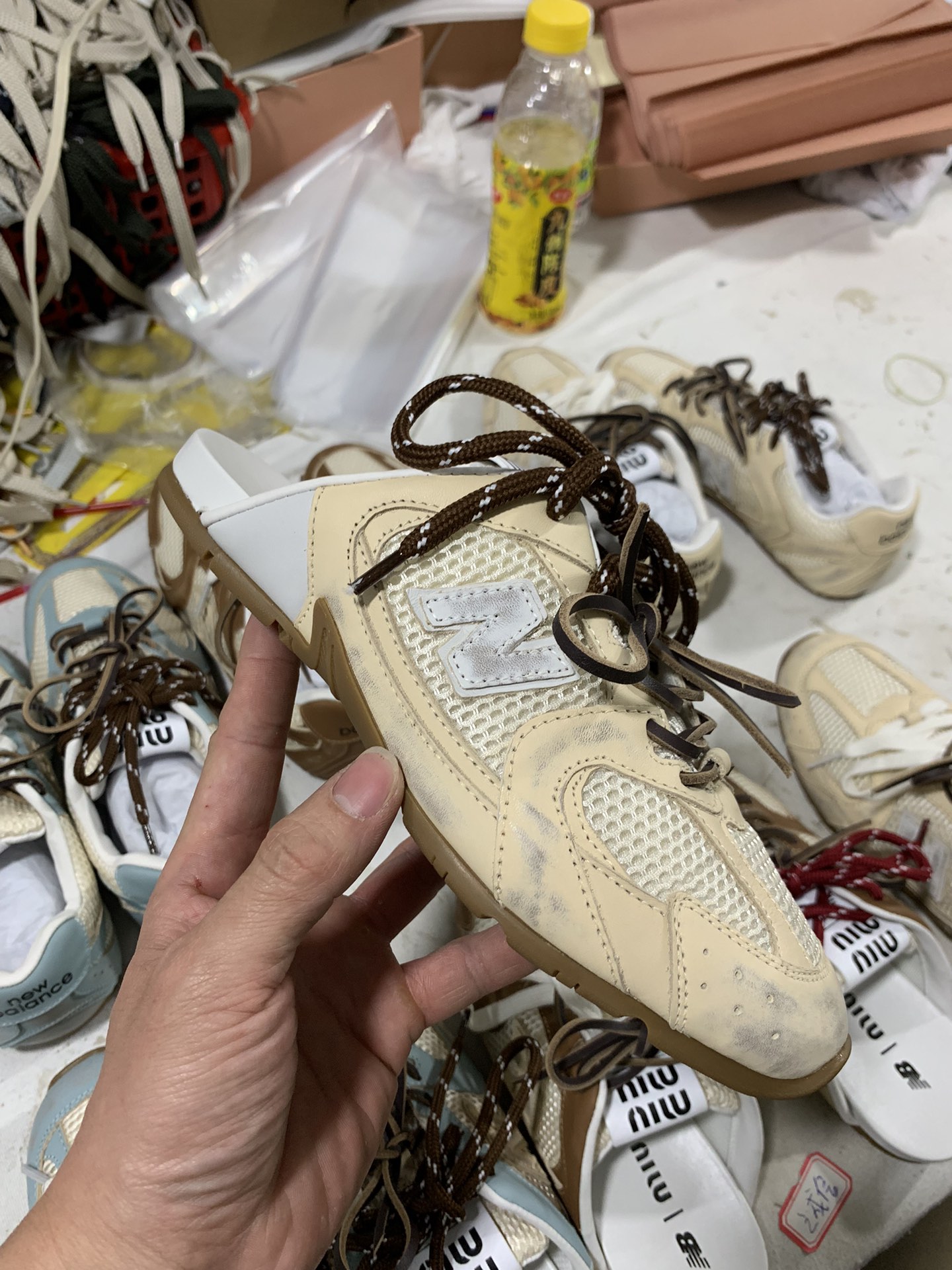 NO:693079,Colored apricot net slippers, details appreciation, casual shoes/sneakers half slippers, sneakers19860909擦色杏网拖 细节鉴赏,休闲鞋/运动鞋半拖,sneakers,Women's Shoes