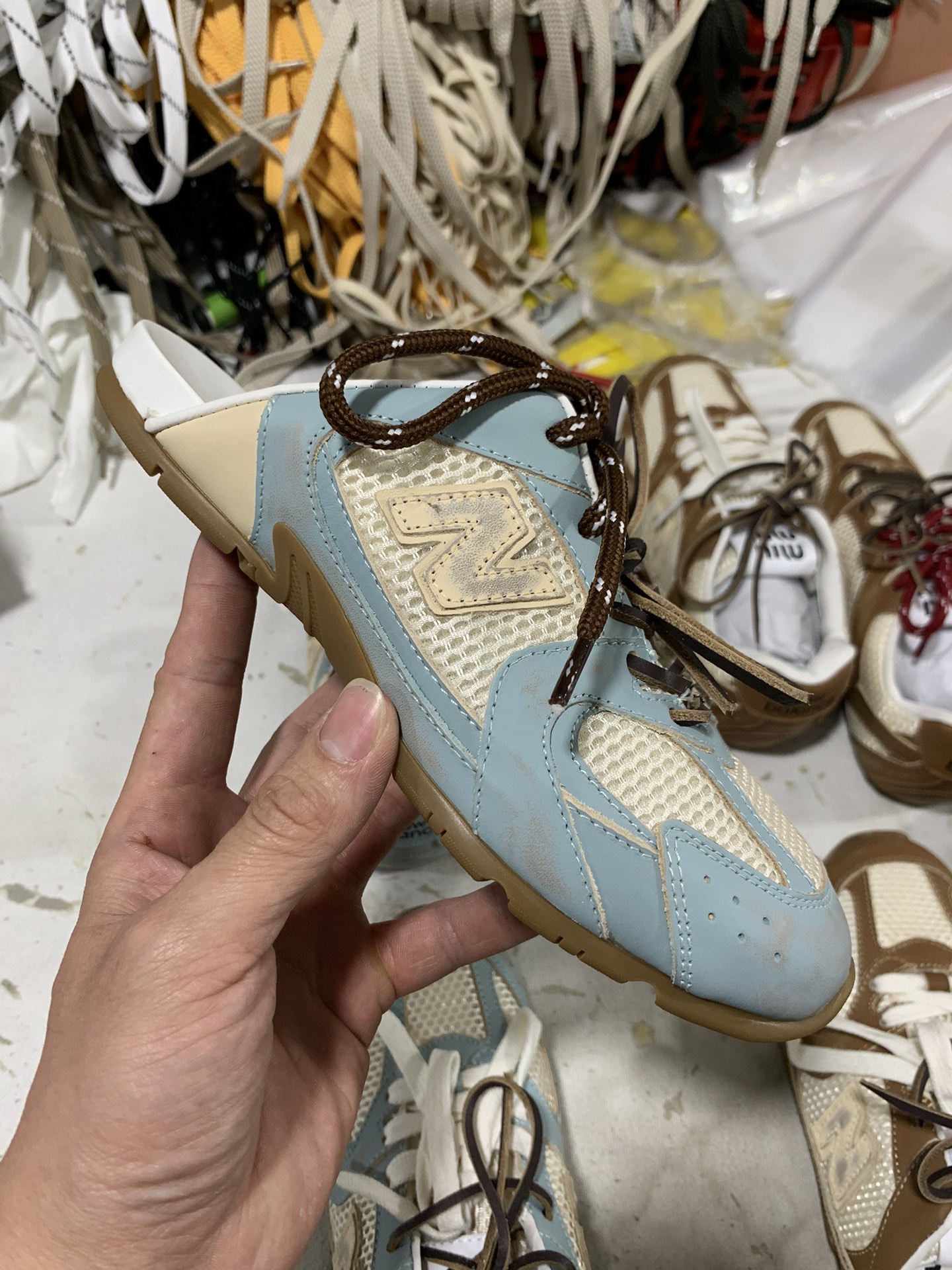 NO:693083,Polished blue net slippers, details appreciation, casual shoes/sneaker half slippers, sneakers19860909擦色蓝网拖 细节鉴赏,休闲鞋/运动鞋半拖,sneakers,Women's Shoes