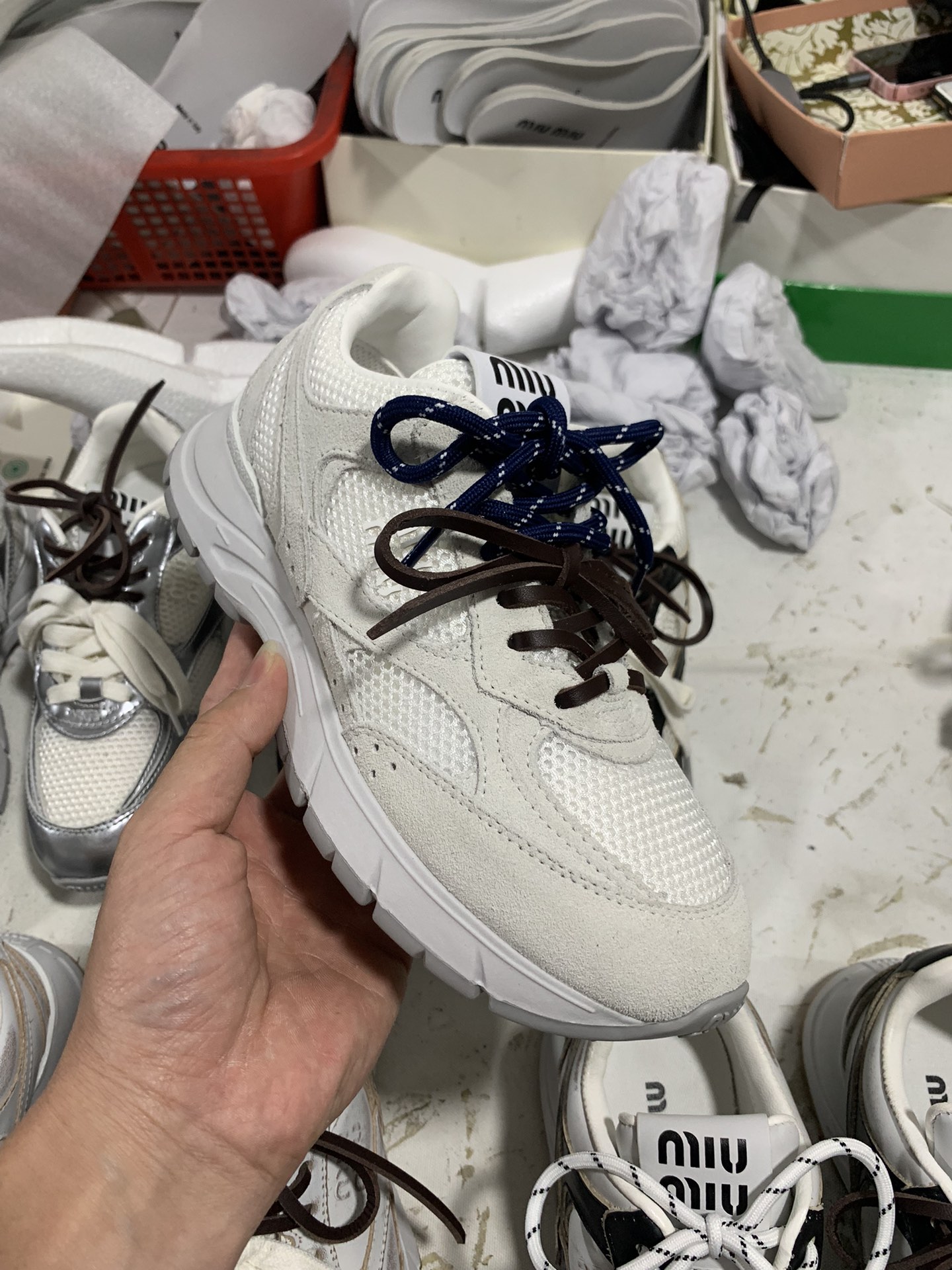 NO:693098,White cow and white mesh details real shot appreciation, casual shoes/sports shoes, sneakers19860909白牛猄拼白网 细节实拍鉴赏,休闲鞋/运动鞋,sneakers,Women's Shoes