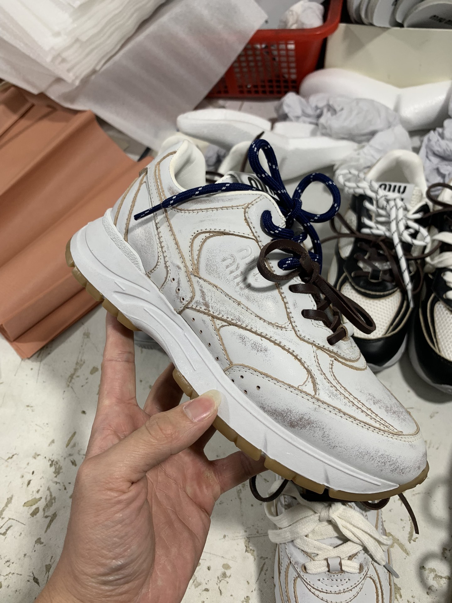 NO:693102,White polished leather, detailed real shot appreciation, casual shoes/sports shoes, sneakers19860909白擦色皮 细节实拍鉴赏,休闲鞋/运动鞋,sneakers,Women's Shoes