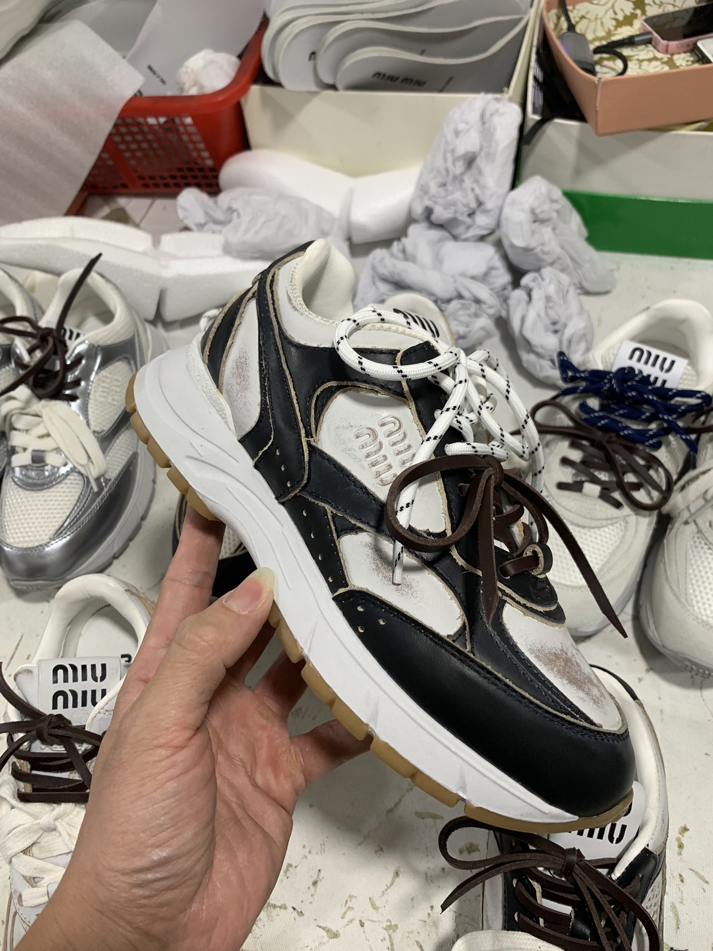 NO:693100,Black and white polished leather, detailed real shot appreciation, casual shoes/sports shoes, sneakers19860909黑白擦色皮 细节实拍鉴赏,休闲鞋/运动鞋,sneakers,Women's Shoes