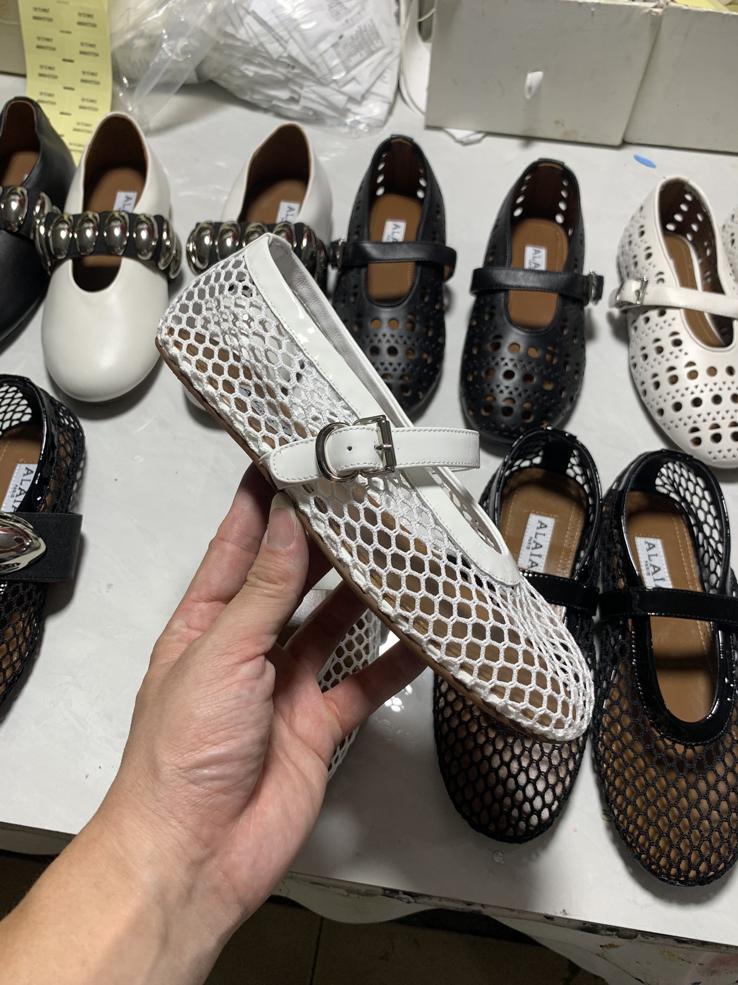 NO:693211,White fishing net, detailed real shot appreciation, ballet shoes19860909白渔网 细节实拍鉴赏,芭蕾舞鞋,Women's Shoes