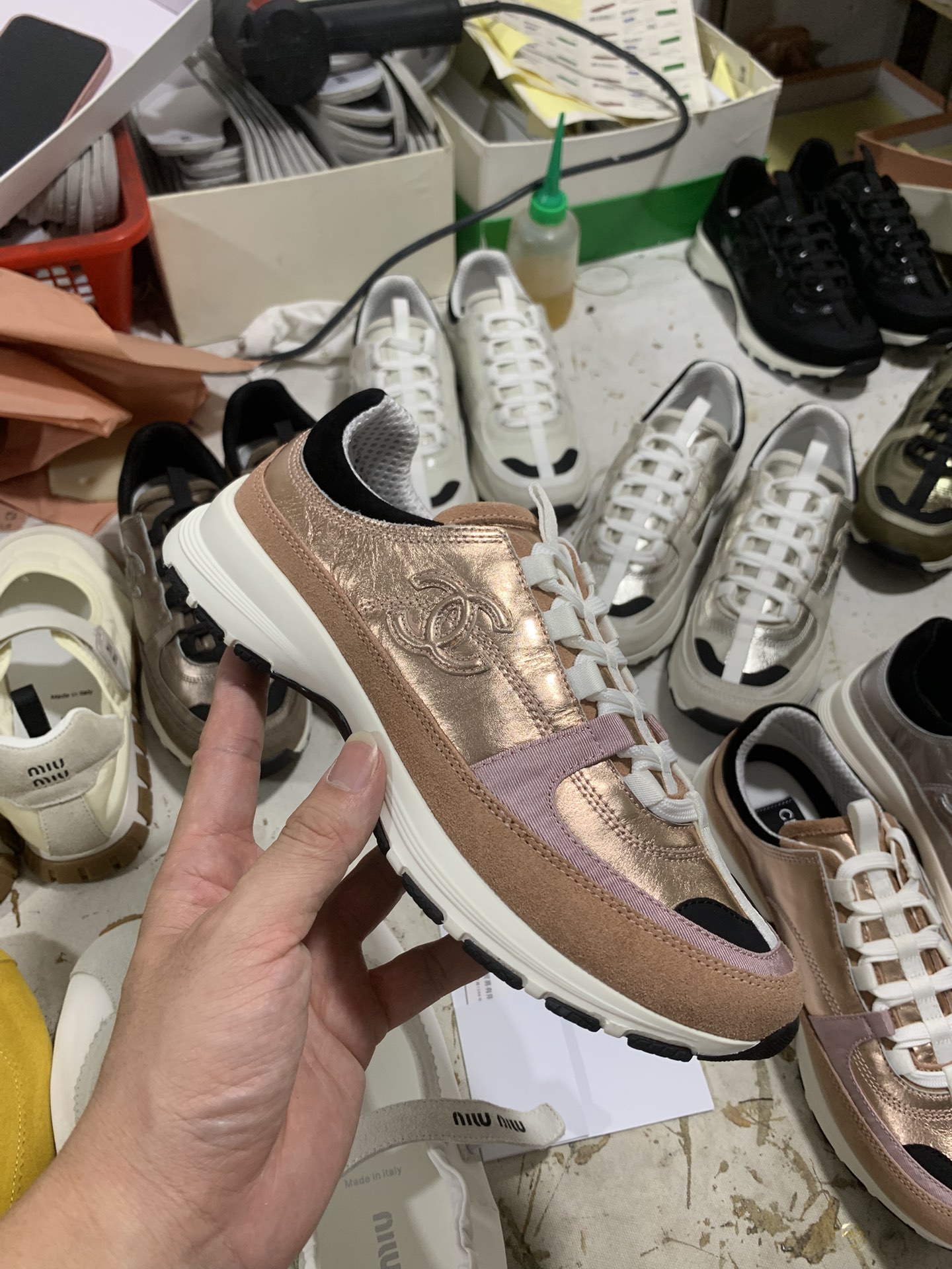 NO:693132,Pink gold champagne, detailed real-life appreciation, casual shoes/sneakers, sneakers19860909粉金香槟 细节实拍鉴赏,休闲鞋/运动鞋,sneakers,Women's Shoes