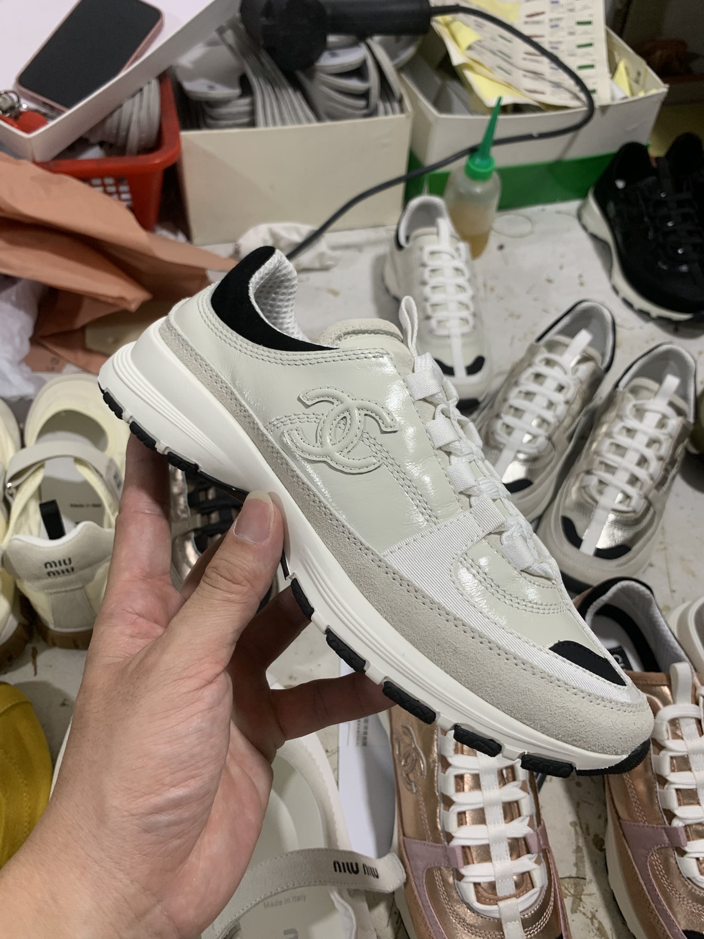NO:693113,White gray patent leather details real shot appreciation, casual shoes/sports shoes, sneakers19860909白灰 漆皮 细节实拍鉴赏,休闲鞋/运动鞋,sneakers,Women's Shoes