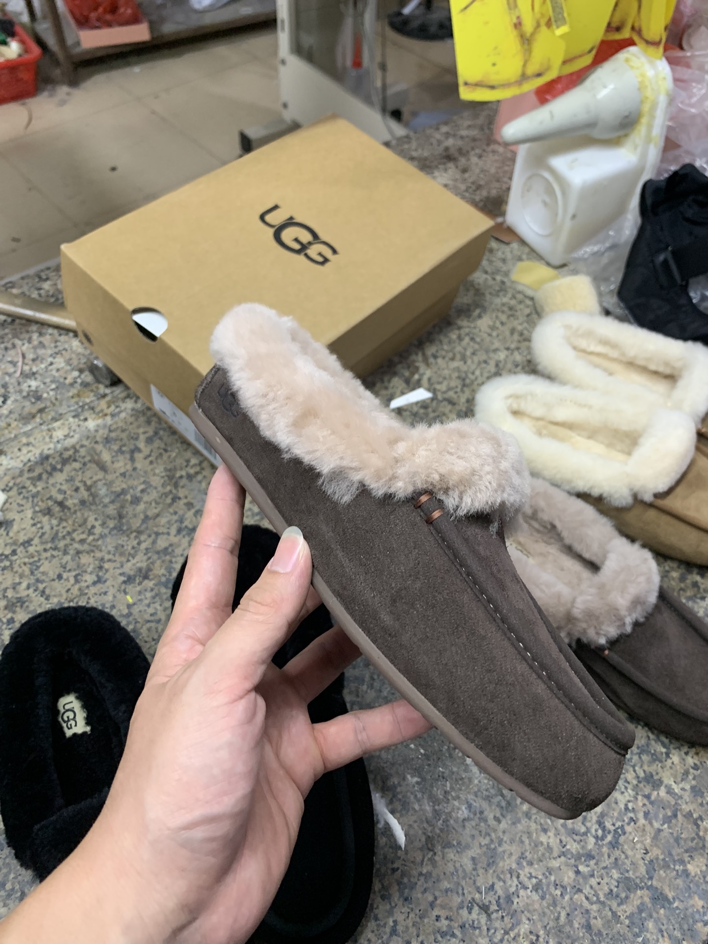 NO:693319,Brown, detailed real shot appreciation, half-flop fur shoes19860909褐色 细节实拍鉴赏,半拖毛毛鞋,Women's Shoes
