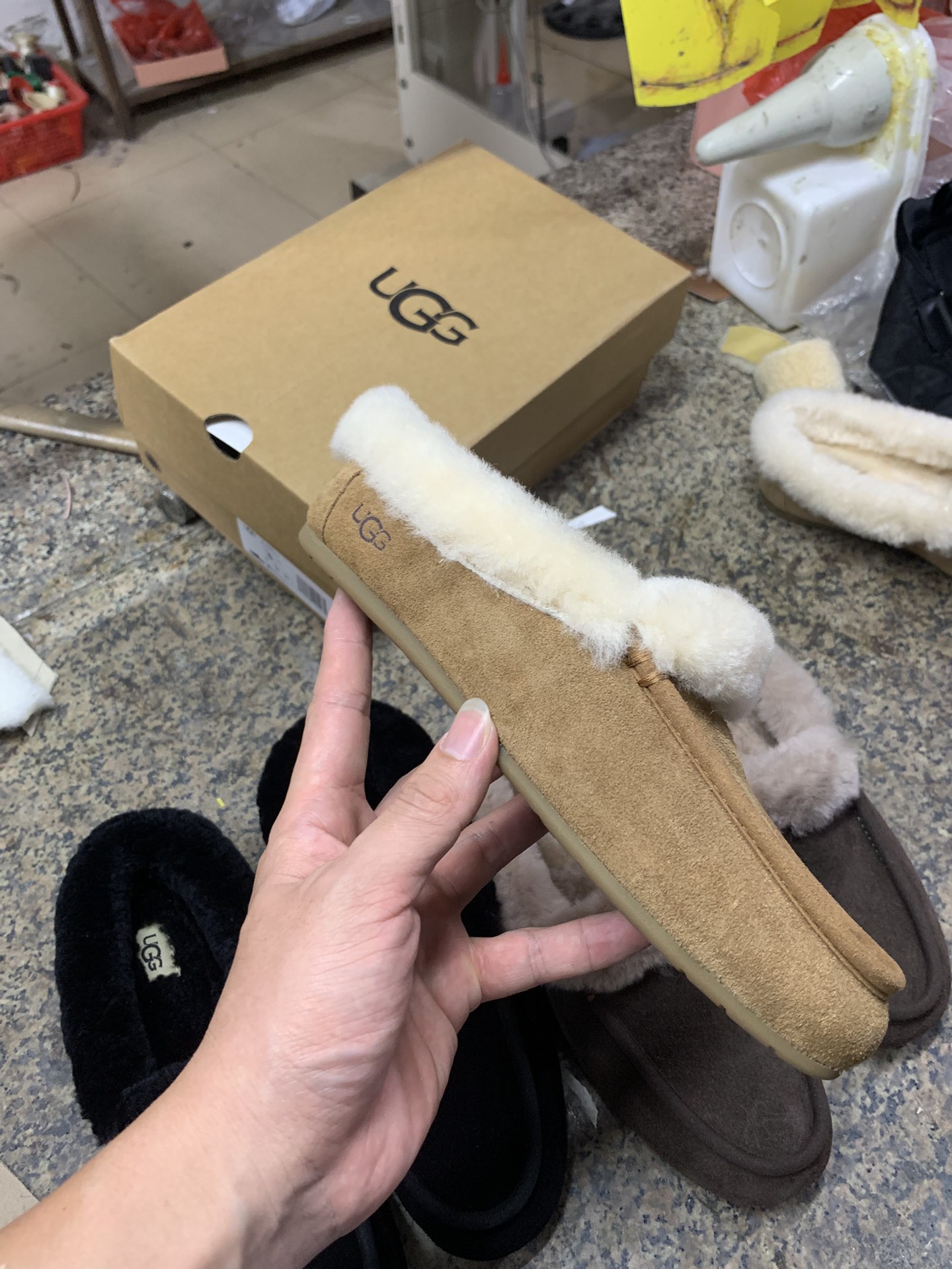 NO:693325,Antelope brown, detailed real-life appreciation, half-flop fur shoes19860909羚羊棕 细节实拍鉴赏,半拖毛毛鞋,Women's Shoes