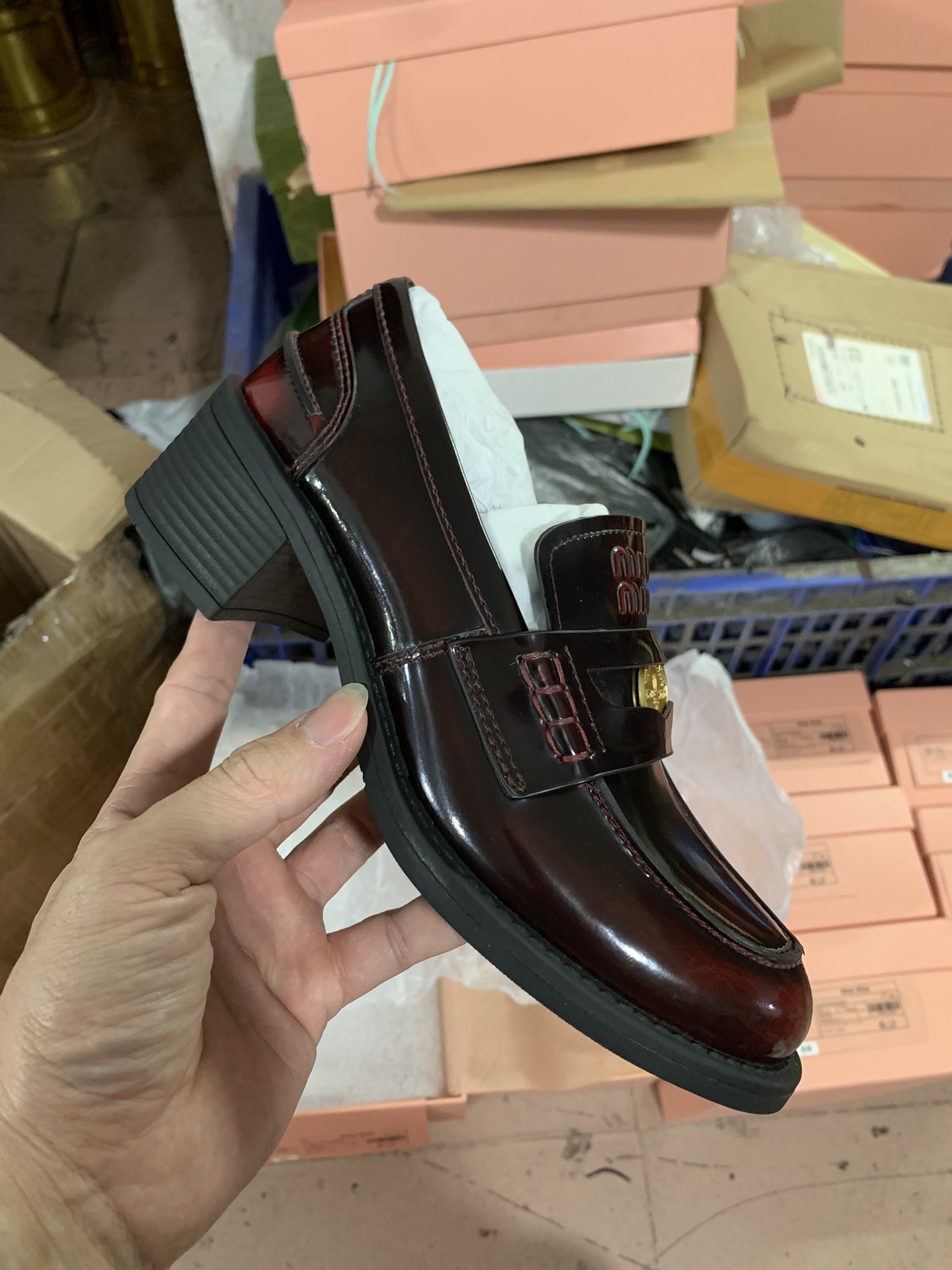 NO:693005,Burgundy details real shot appreciation, loafers, loafers19860909酒红 细节实拍鉴赏,乐福鞋,loafers,Women's Shoes