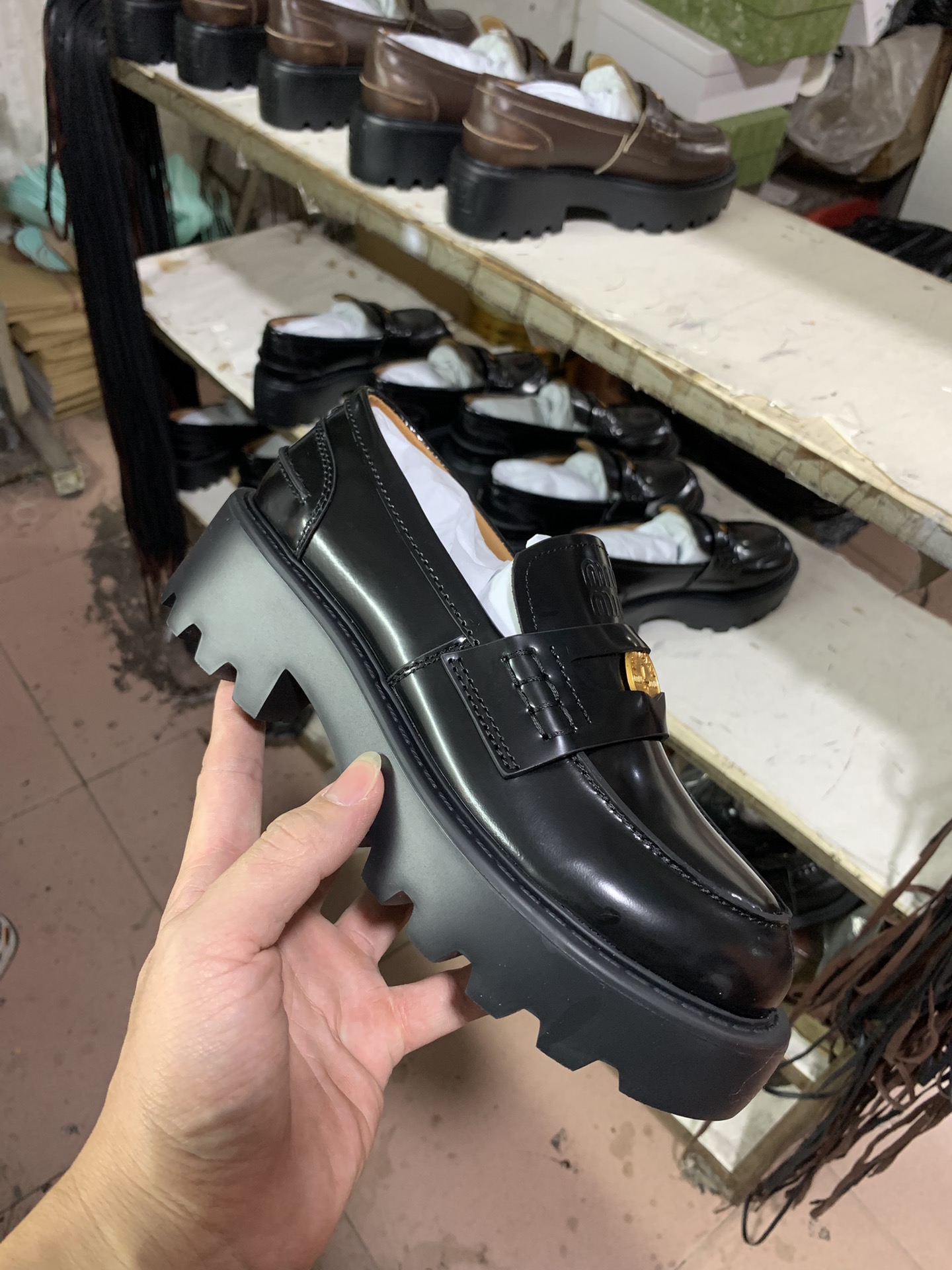 NO:693002,Black open edge beads, detailed real shot appreciation, loafers, loafers19860909黑色开边珠 细节实拍鉴赏,乐福鞋,loafers,Women's Shoes