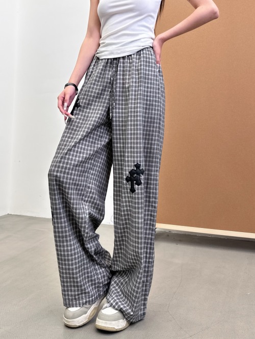 Chrome Hearts Plaid Lounge Pants Embroidered Cross Unisex Casual Trousers 1 Chrome Hearts Plaid Lounge Pants Embroidered Cross Unisex Casual Trousers