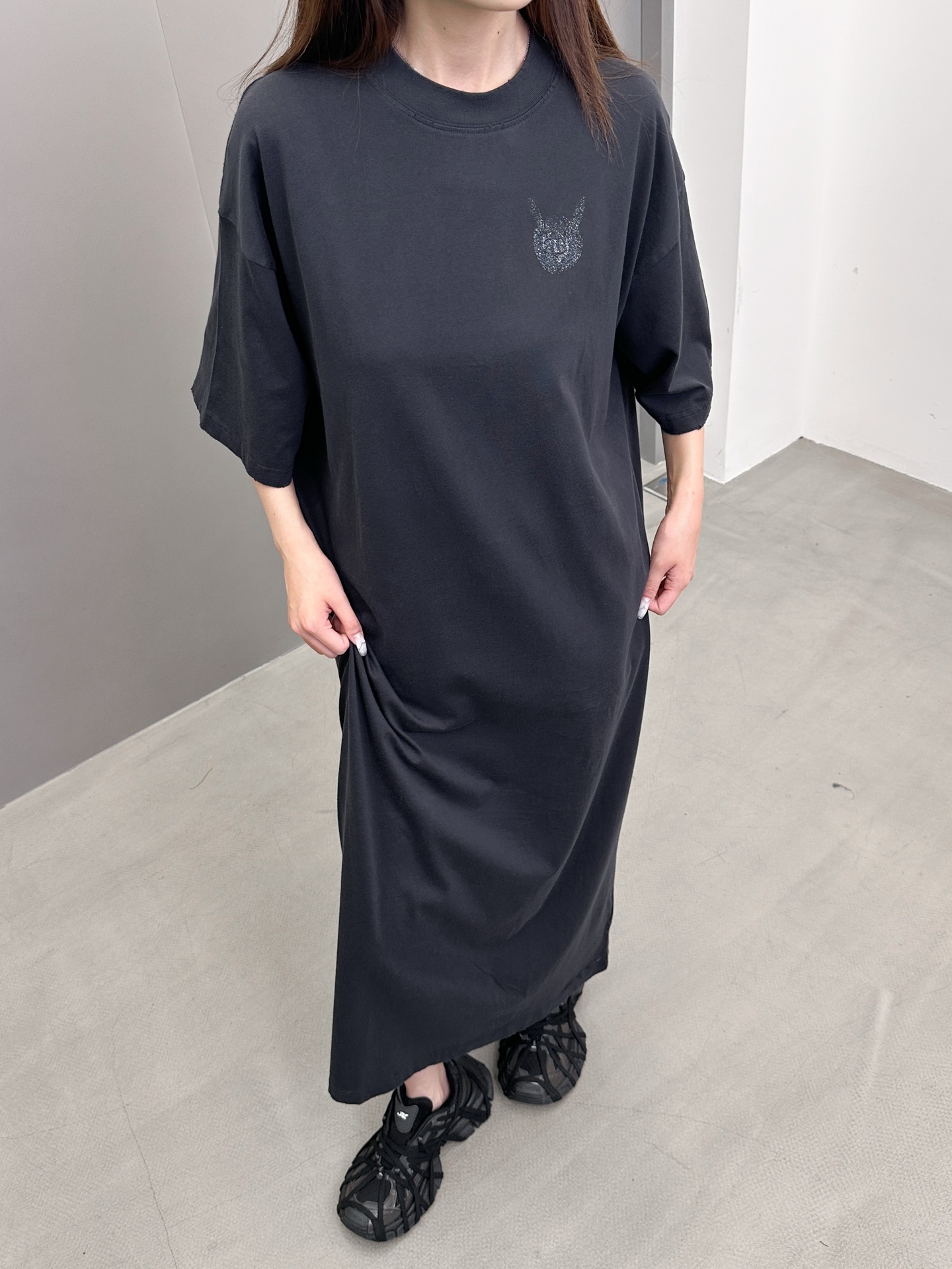 NO:333168,Paris ｜ New short-sleeved dress, laundry washing water hanging grinding technology plus front and rear glitter printing, cotton, size sml, skirts, T-shirt, alexander wang19860909巴黎 ｜ 新款短袖连衣裙,成衣洗水吊磨工艺叠加前后闪粉印花,棉,尺码sml,,skirts,T-shirt,alexander wang,Women's clothing