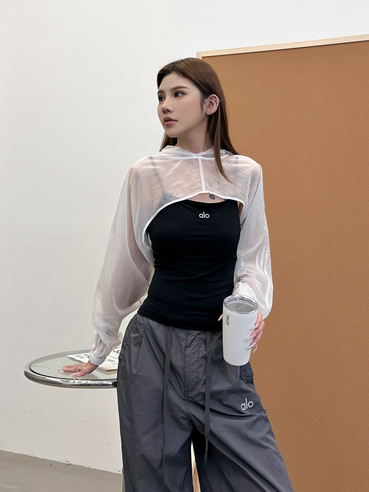 NO:422801,alo ｜ New sun protection suit, real two-piece layered suit, sun protection nylon fabric, size sml, alexander wang19860909alo ｜ 新款防晒服,真两件叠穿套装,防晒锦纶面料,尺码sml,,alexander wang,Women's clothing