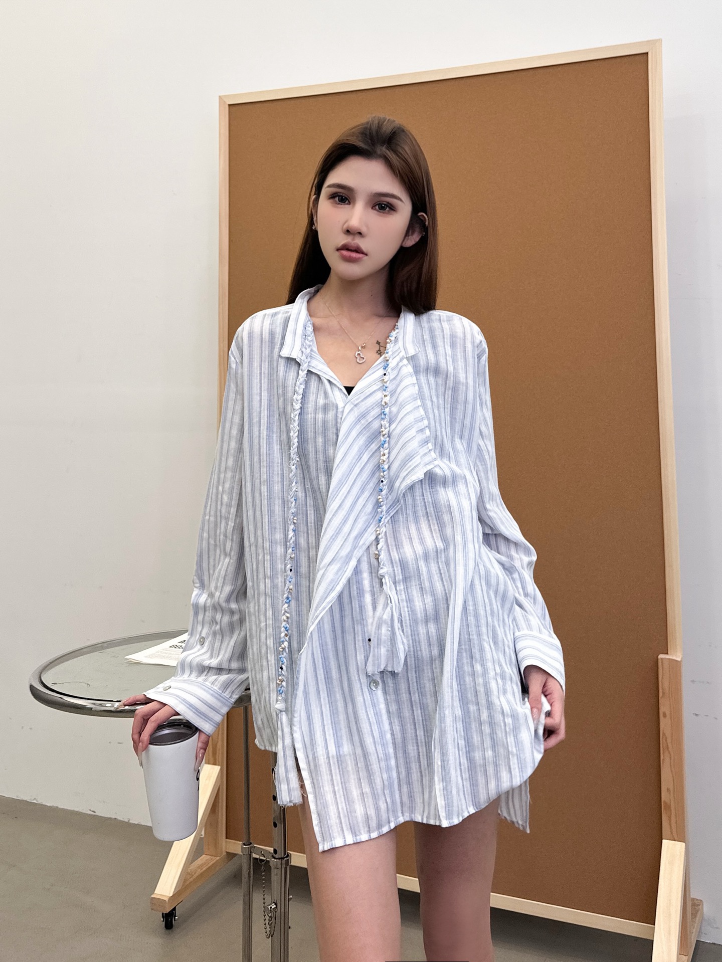 NO:422259,Acne｜ New style shirt, hand-woven belt with complex ironing process, imported striped high-density cotton fabric from Japan, casual and fashionable, size sml, acne studios, alexander wang19860909Acne ｜ 新款衬衣,手工编织腰带烫钻工艺复杂,日本进口条纹高密棉面料,休闲时尚,尺码sml,,acne studios,alexander wang,Women's clothing