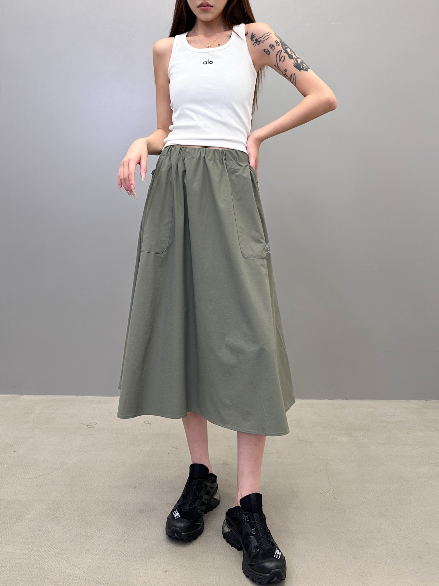 NO:427522,mm6 ｜ New outdoor casual skirt, classic printed logo, salomon co-branded mm6 series casual outdoor style, imported high-density nylon blend water-repellent fabric, size sml,,masion margiela,skirts,alexander wang19860909mm6 ｜ 新款户外休闲半裙,经典印花标,salomon联名mm6系列休闲户外款,进口高密锦纶混纺防泼水面料,尺码sml,,masion margiela,skirts,alexander wang,Women's clothing